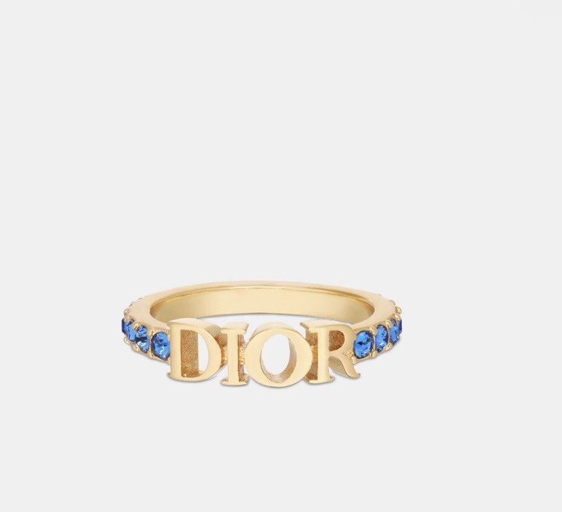 Dior Christian Dior DIO(R)EVOLUTION RING Gold-Finish Metal Blue Size ONE SIZE - 2 Thumbnail