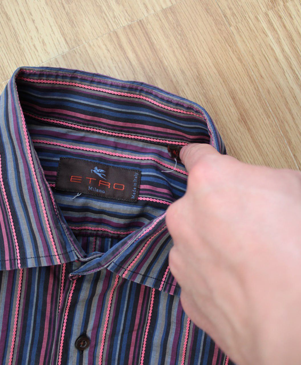 Etro 🔥 Etro Italy Vintage Striped Button Long Sleeve Shirt Purple Size US XL / EU 56 / 4 - 3 Thumbnail