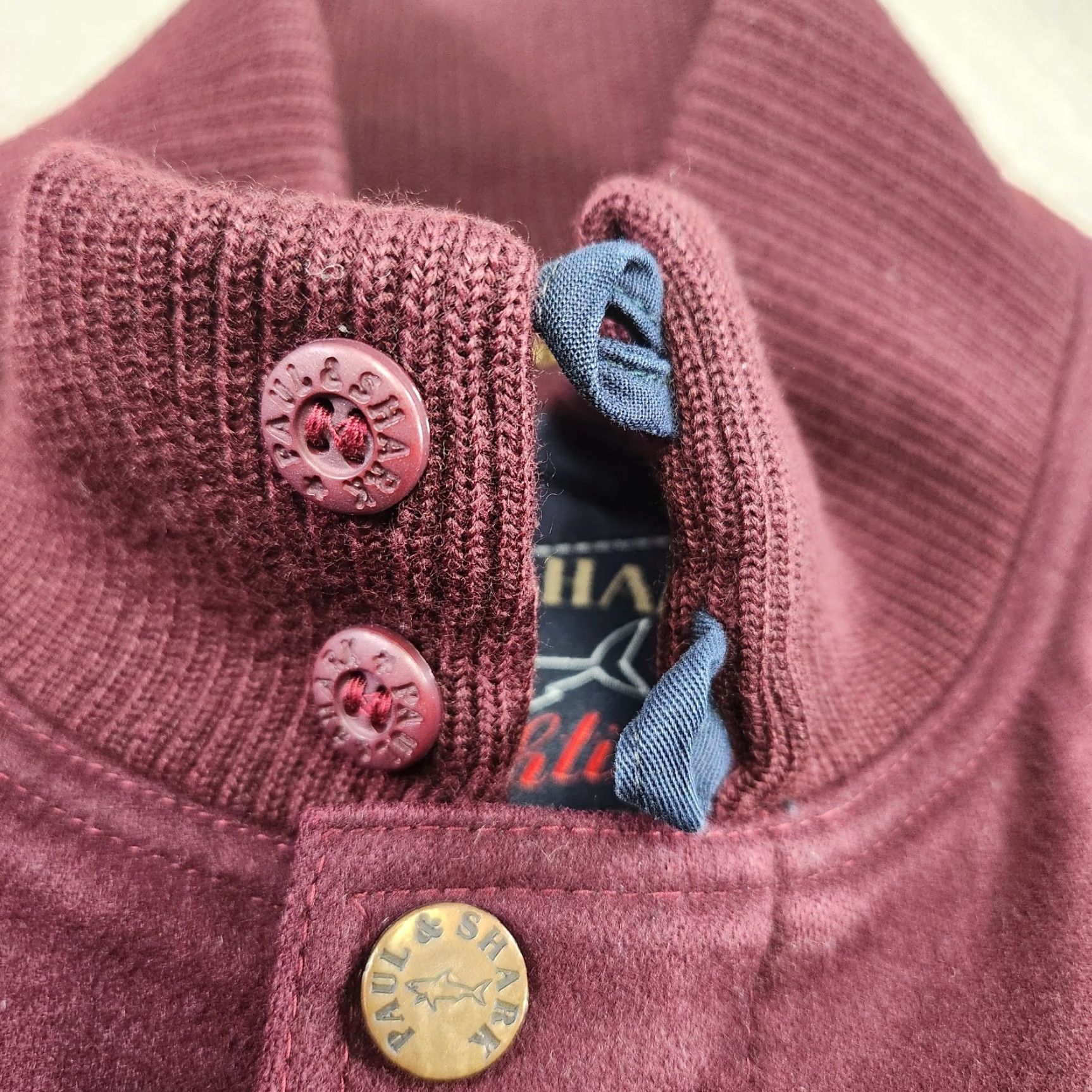 Paul & Shark Paul & Shark Yachting Wool Bomber Jacket Men M Italy Maroon Double Loop Collar Size US M / EU 48-50 / 2 - 3 Thumbnail