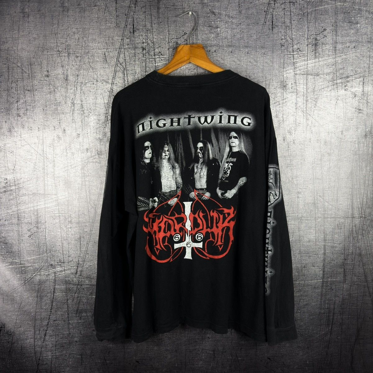 Band Tees Vintage 90s 1998 Marduk nightwing long sleeve t shirt metal Size US XL / EU 56 / 4 - 6 Thumbnail