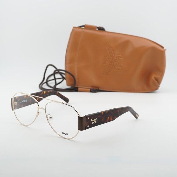 MCM MCM MW5001 032 Eyeglasses Pale Gold 58mm Aviator Frame Size ONE SIZE - 10 Thumbnail