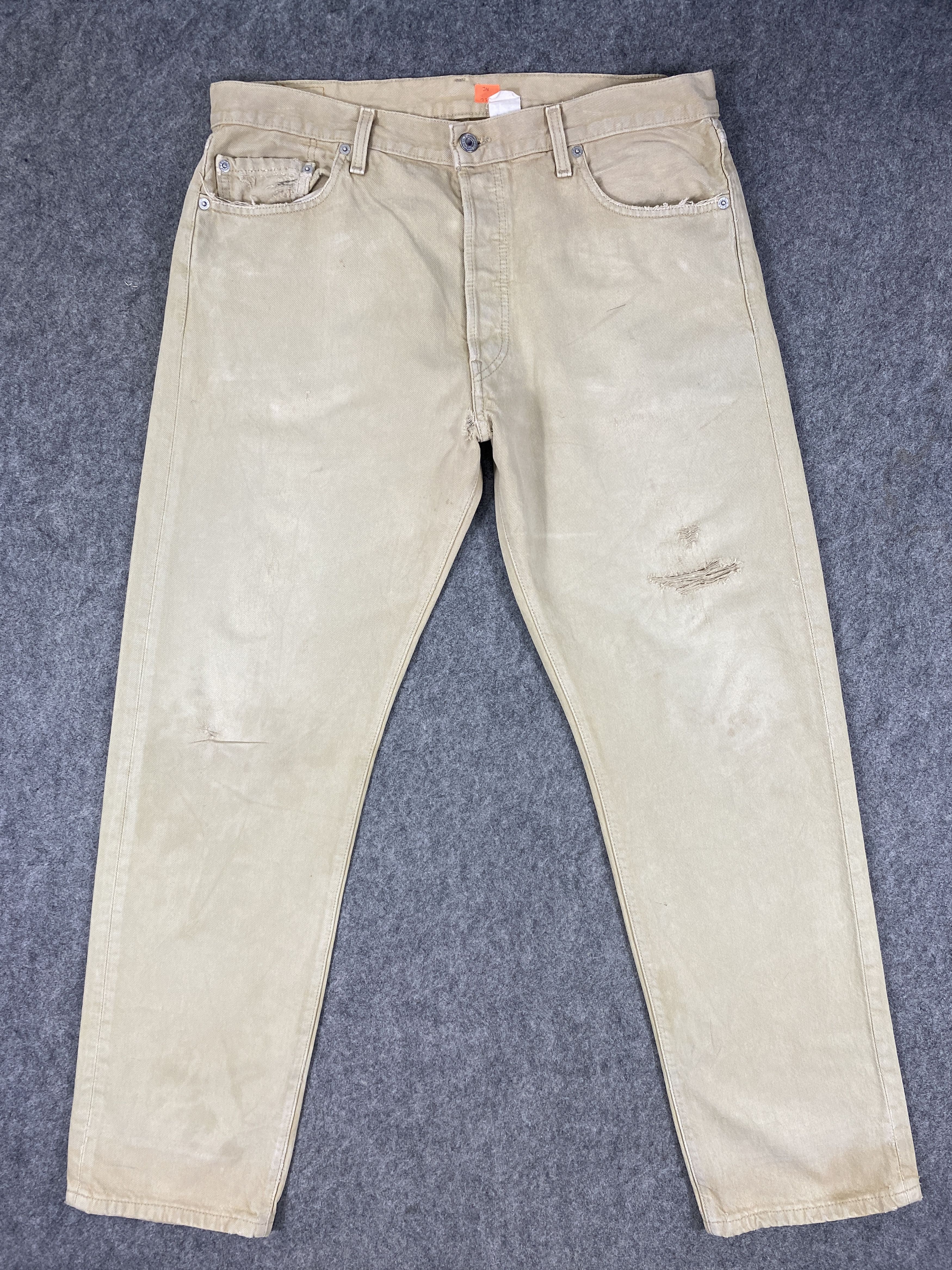 Levi's Khaki Vintage Levi's 501 Jeans 36x31 Denim -JN2247 Size US 35 - 1 Thumbnail