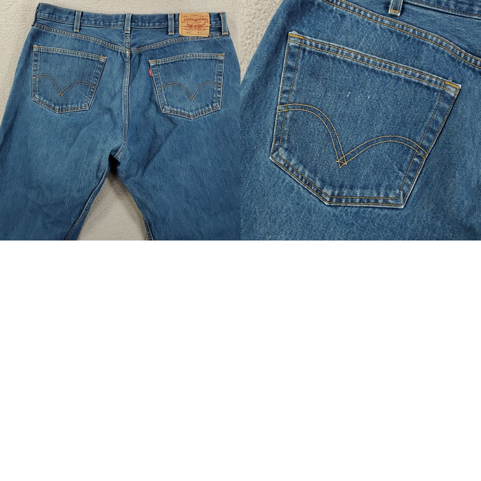 Levi's VINTAGE Levi's 501 Jeans Mens 42x32 Button Fly Distressed Regular Blue 90s Jeans Mens Size US 42 / EU 58 - 9 Thumbnail