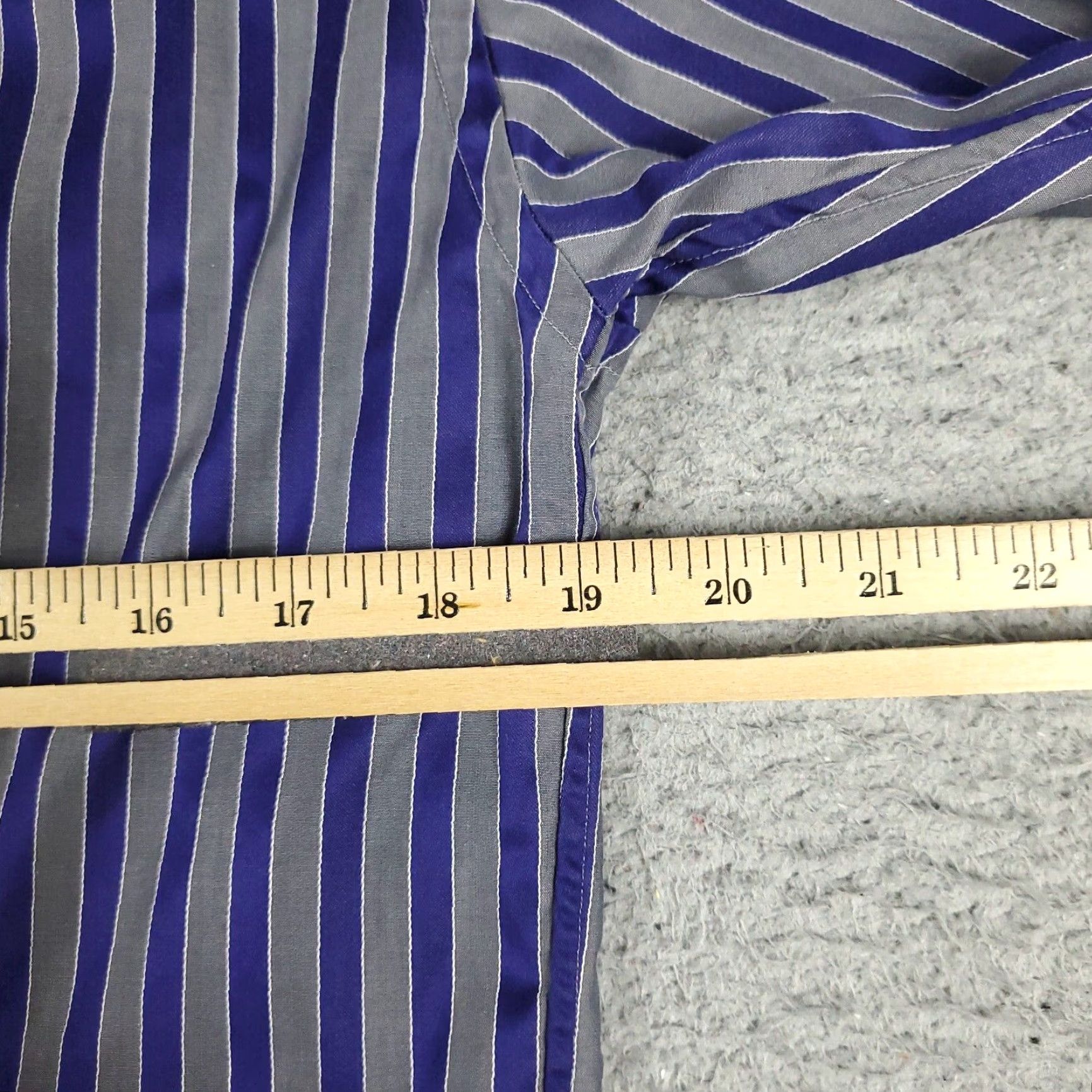 Eton VINTAGE Etón Dress Shirt Mens Size 15.5 Blue Striped Long Sleeve Business Casual Formal Size 40R - 5 Thumbnail