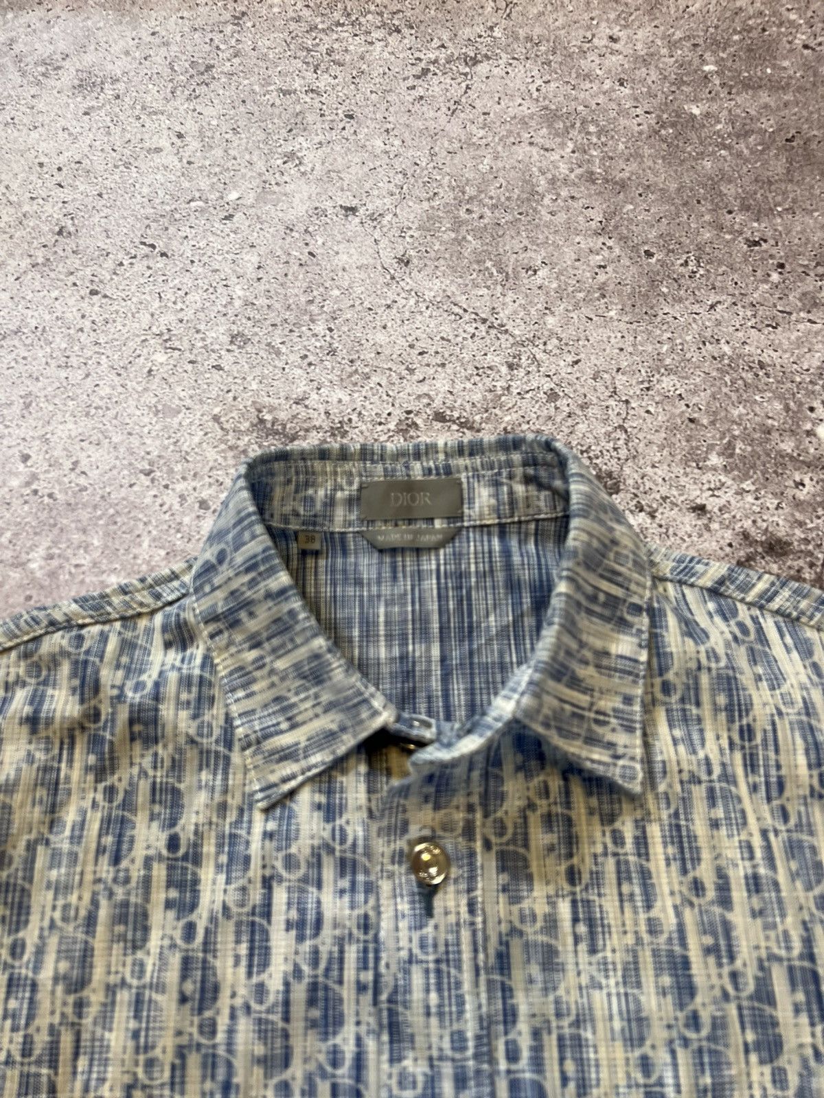 Dior Dior oblique monogram denim Mens Button Up Shirt Overshirt Size US M / EU 48-50 / 2 - 6 Thumbnail