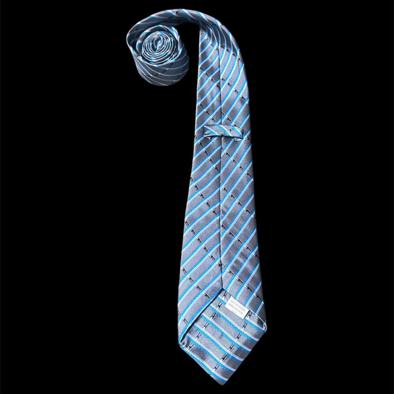 Other Gray blue striped tieclassic business Size ONE SIZE - 2 Thumbnail