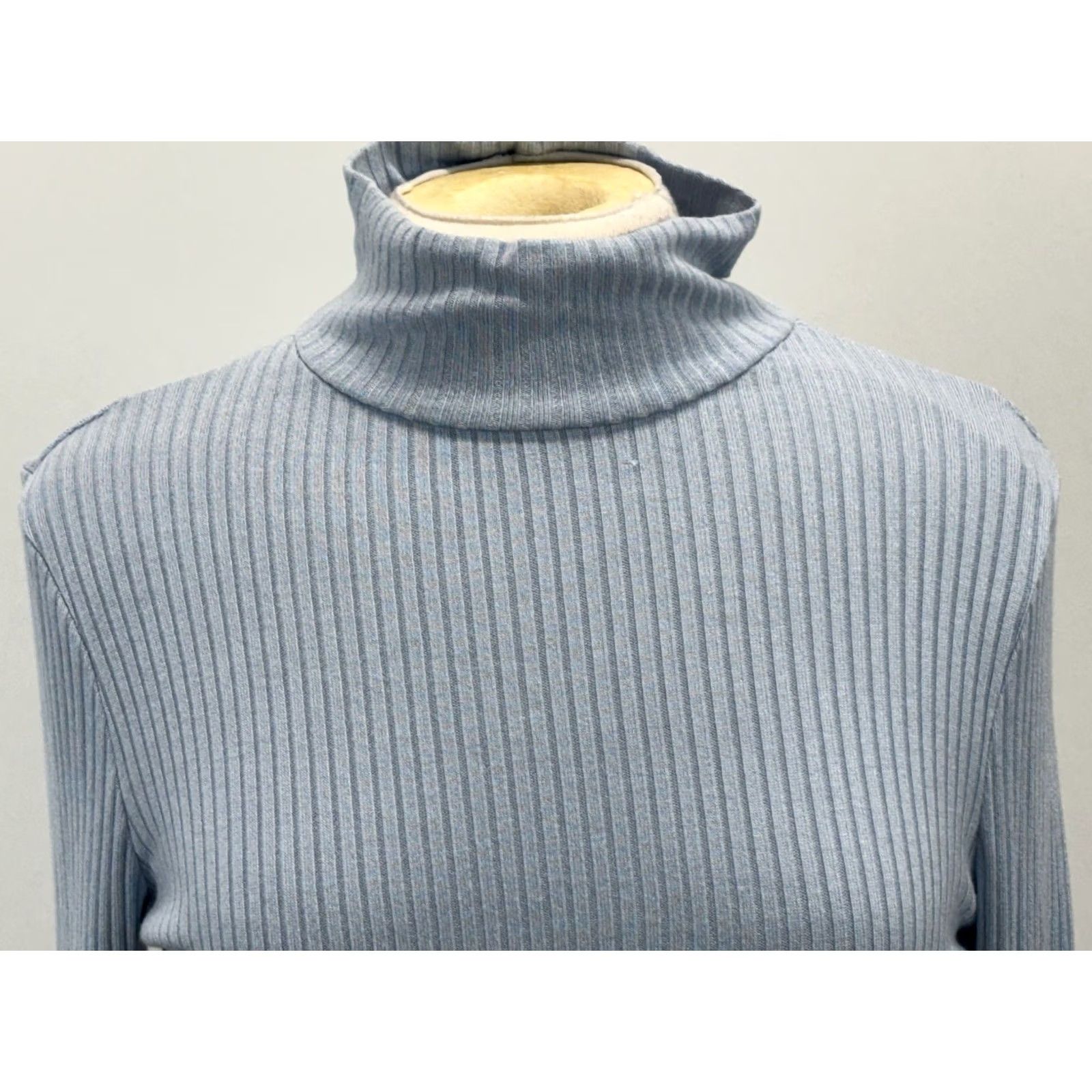 Reformation Reformation Valeria Crop Turtleneck Sweater Women’s L Blue Ribbed Stretch Pullover Mock Neck Size L / US 10 / IT 46 - 5 Thumbnail