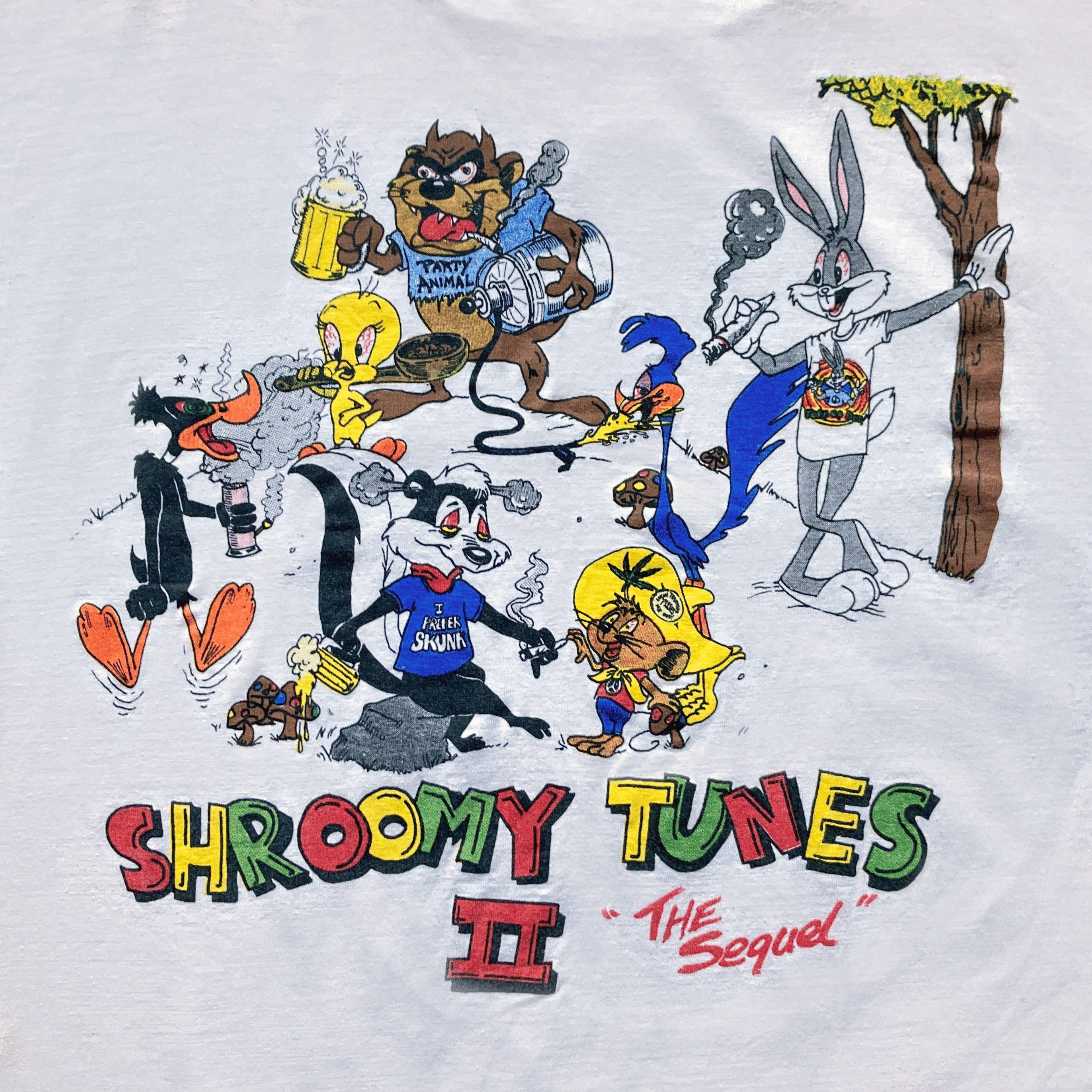 Other Vintage 1990s Shroomy Tunes II Taz Parody T-Shirt Size US XL / EU 56 / 4 - 5 Thumbnail