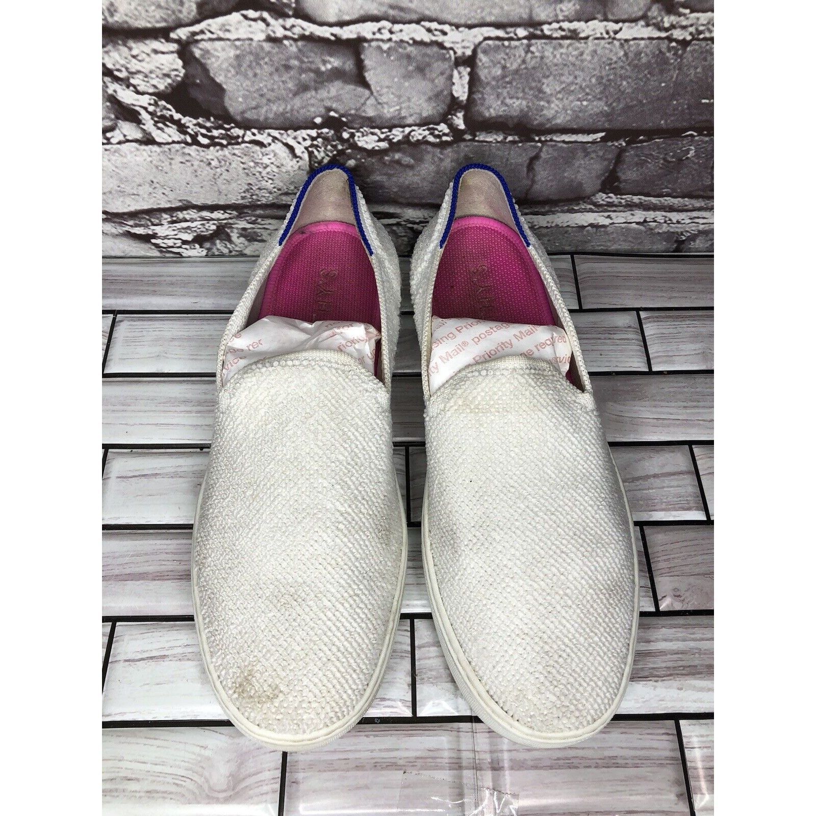 Other Rothy's The Sneakers White Terry Cloth Fabric Slip On Comfor Size US 9 / IT 39 - 17 Thumbnail
