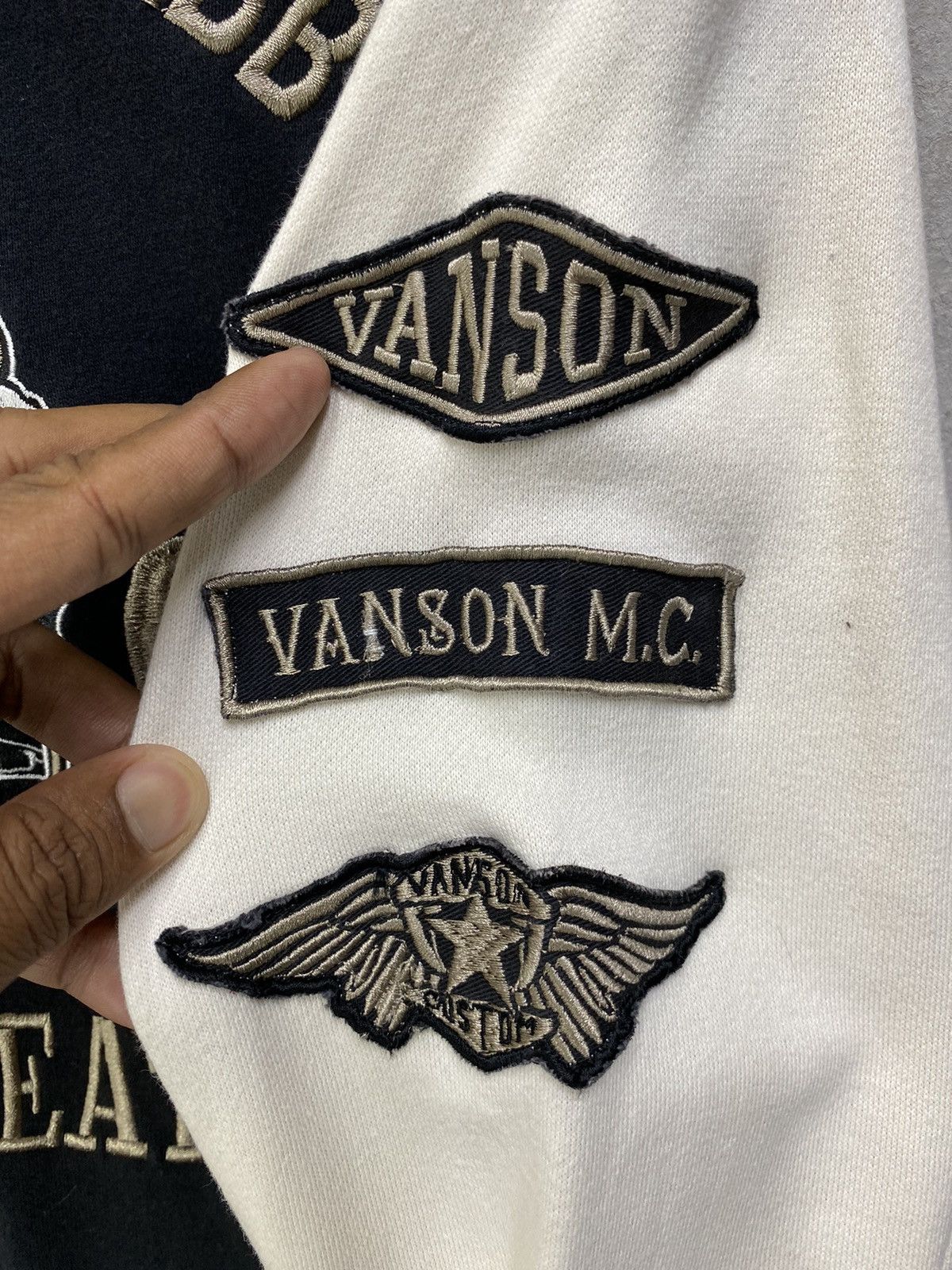 Vanson Leathers Vanson Leather Varsity Jacket Heavy Cotton Motorcycle Jacket Size US L / EU 52-54 / 3 - 10 Thumbnail