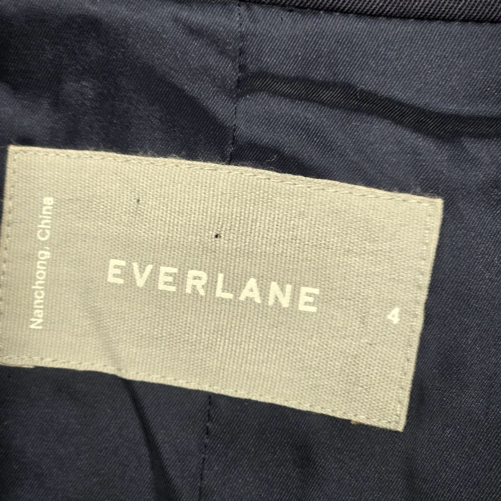 Everlane Everlane Blazer Womens 4 Blue Slim Fit One-Button Wool Shell Lined Jacket Size S / US 4 / IT 40 - 3 Thumbnail