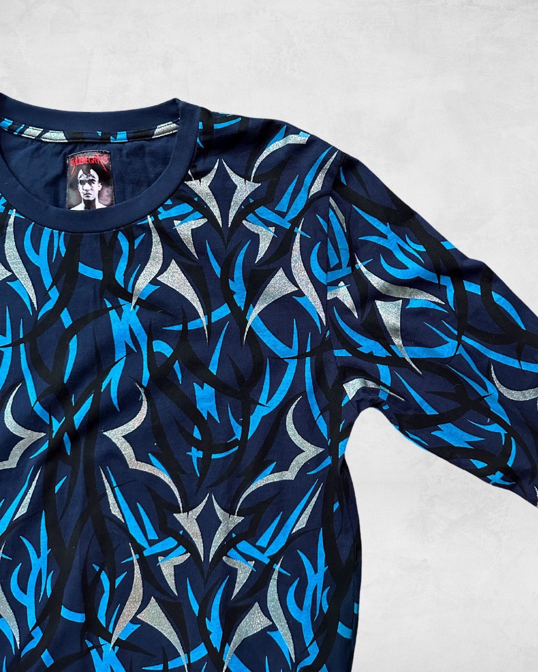 CLOT × Kazuki Kuraishi Blue Egra Alienegra FW17 Silver Detail Graffiti LS Shirt Size US M / EU 48-50 / 2 - 4 Thumbnail