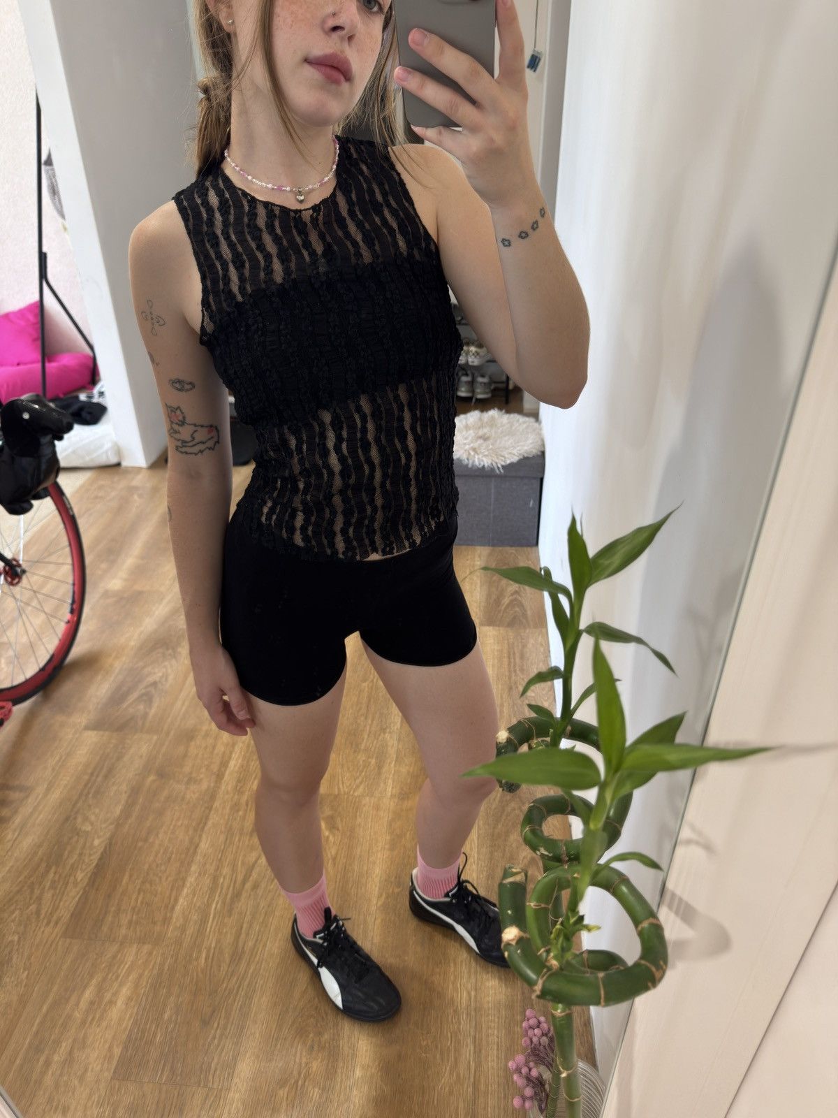 Vintage GUIPURE LACE MESH ISSEY MIYAKE STYLE TANK TOP Size M / US 6-8 / IT 42-44 - 3 Thumbnail