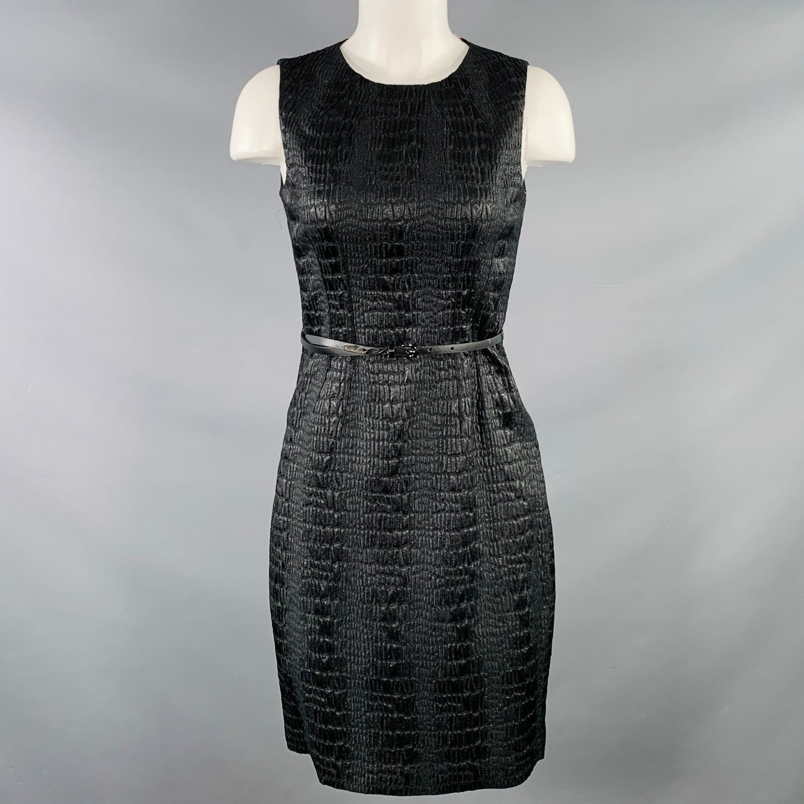 Elie Tahari ELIE TAHARI Black Polyester Blend Sleeveless Midi Dress Size XS / US 0-2 / IT 36-38 - 1 Thumbnail