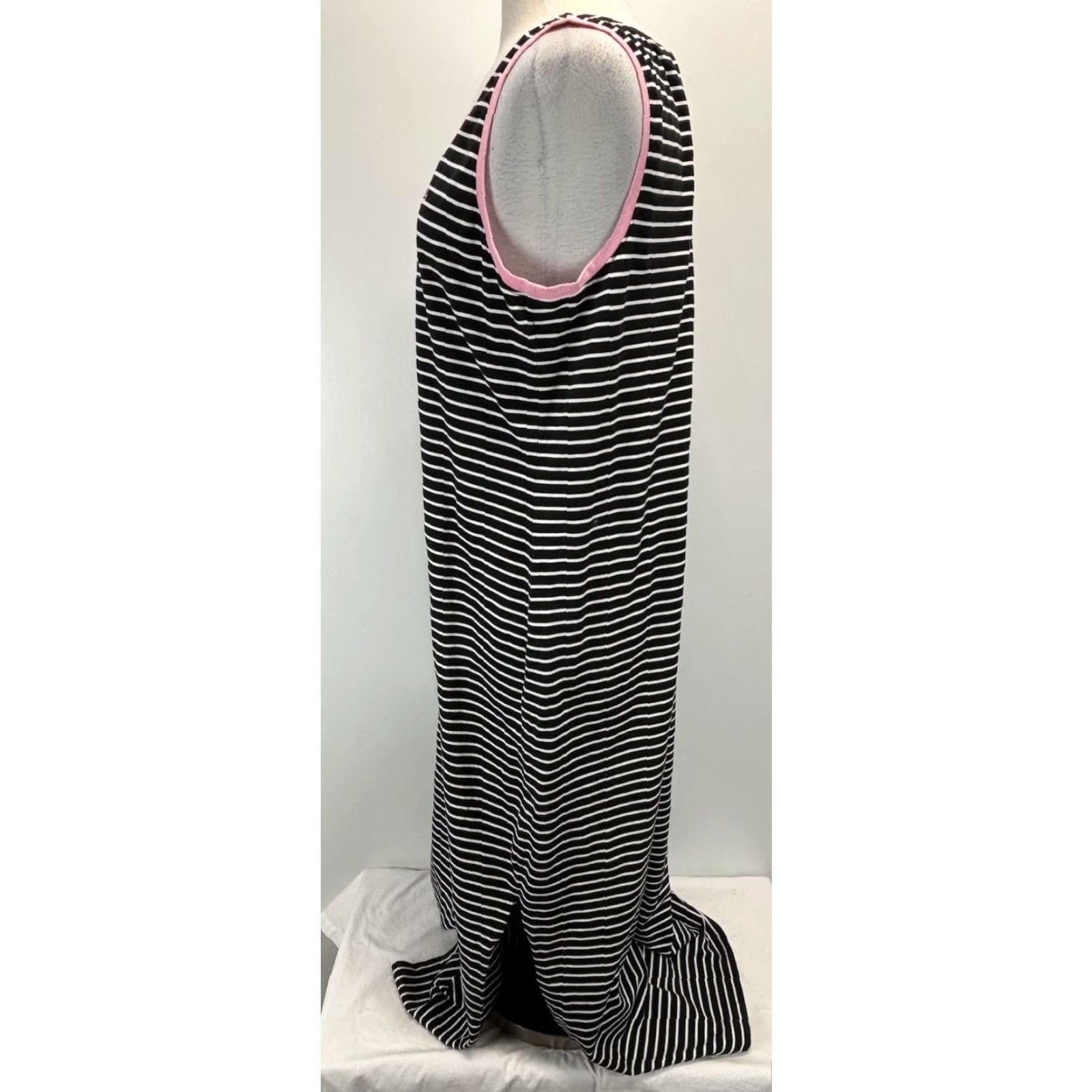 Ralph Lauren Lauren Ralph Lauren Dress Women XL Striped Maxi Tank Black White Pink Monogram Size XL / US 12-14 / IT 48-50 - 2 Thumbnail