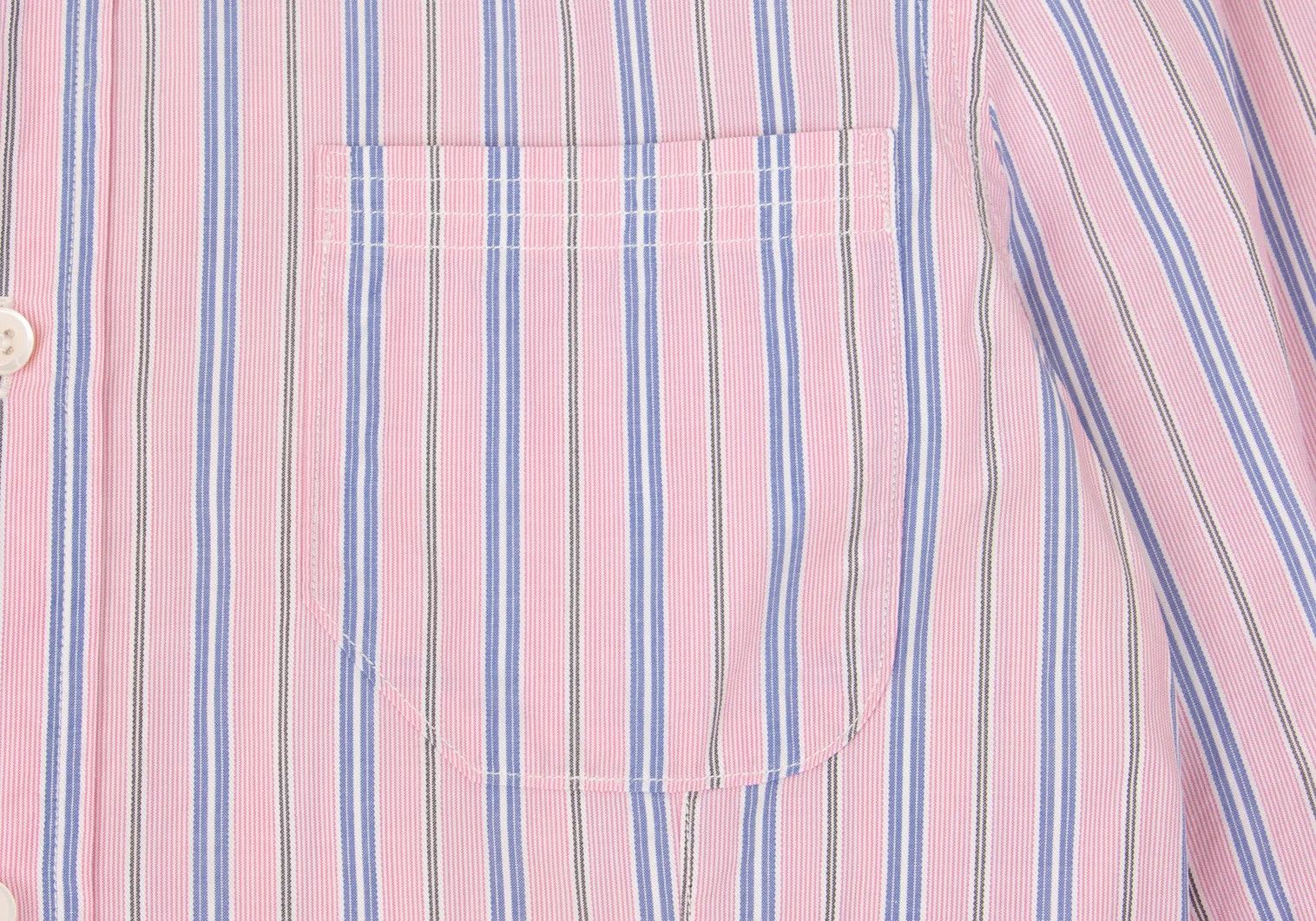 Junya Watanabe Camouflage Yoke Stripe Shirt in Pink Sax Size US S / EU 44-46 / 1 - 7 Thumbnail