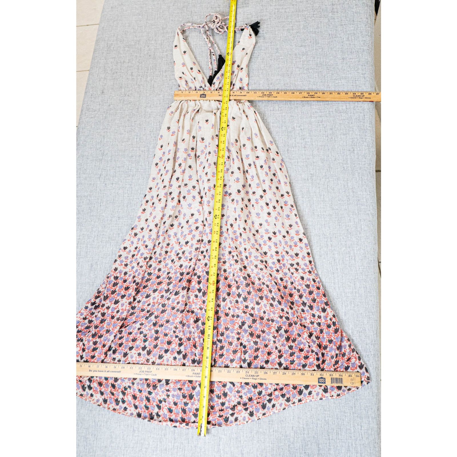LoveShackFancy Love Shack Fancy Floral Halter Maxi Dress Boho Open Back 0 Size XS / US 0-2 / IT 36-38 - 8 Thumbnail