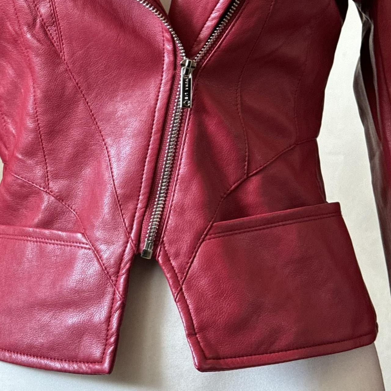 Vintage So sick fitted leather biker asymmetric avant garde jacket Size S / US 4 / IT 40 - 3 Thumbnail