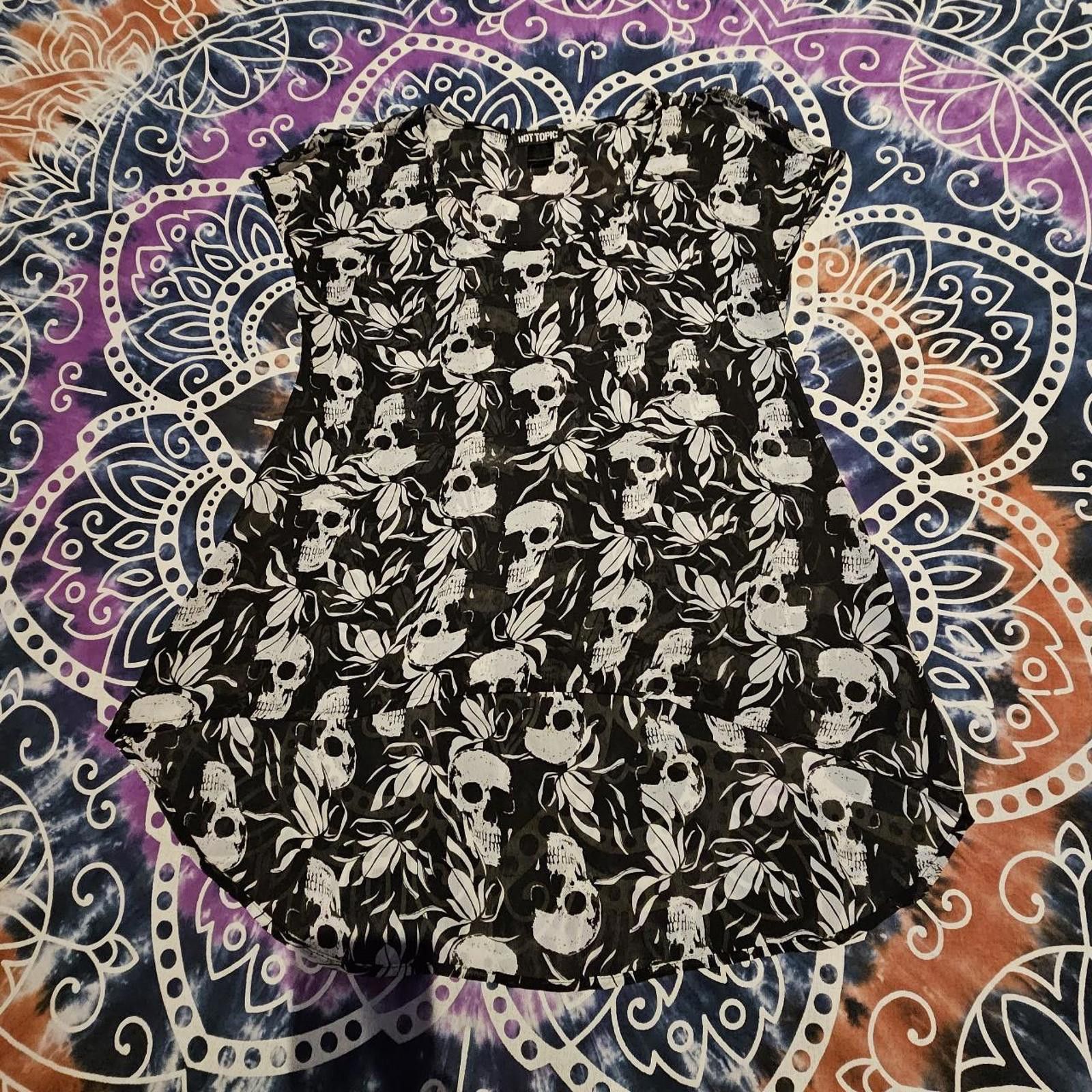 Hot Topic Hot Topic Women's Sheer Skeleton Blouse Size S / US 4 / IT 40 - 1 Thumbnail