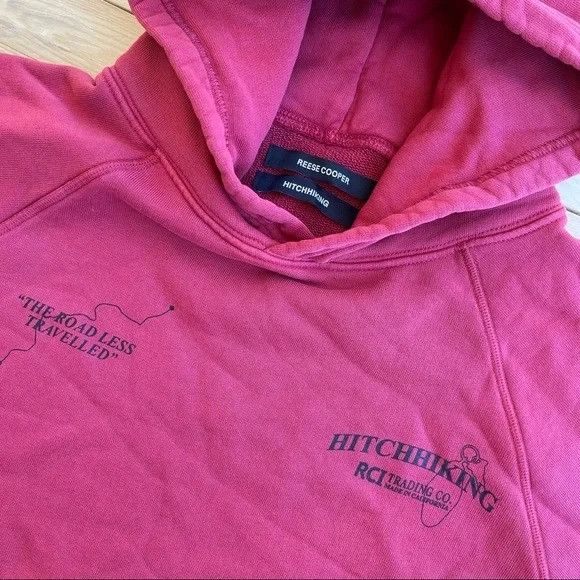 Reese Cooper NEW REESE COOPER HITCHHIKING RED GRAPHIC JERSEY HOODIE M Size US M / EU 48-50 / 2 - 6 Thumbnail