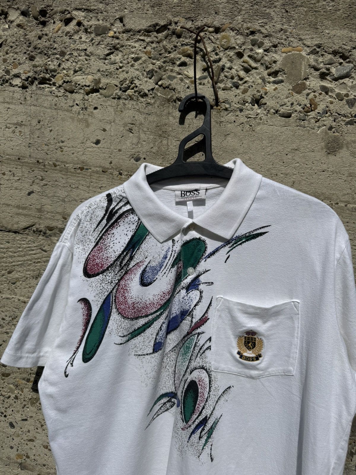 Hugo Boss Vintage 90s Hugo Boss Abstract Polo Tee Size US XL / EU 56 / 4 - 5 Thumbnail