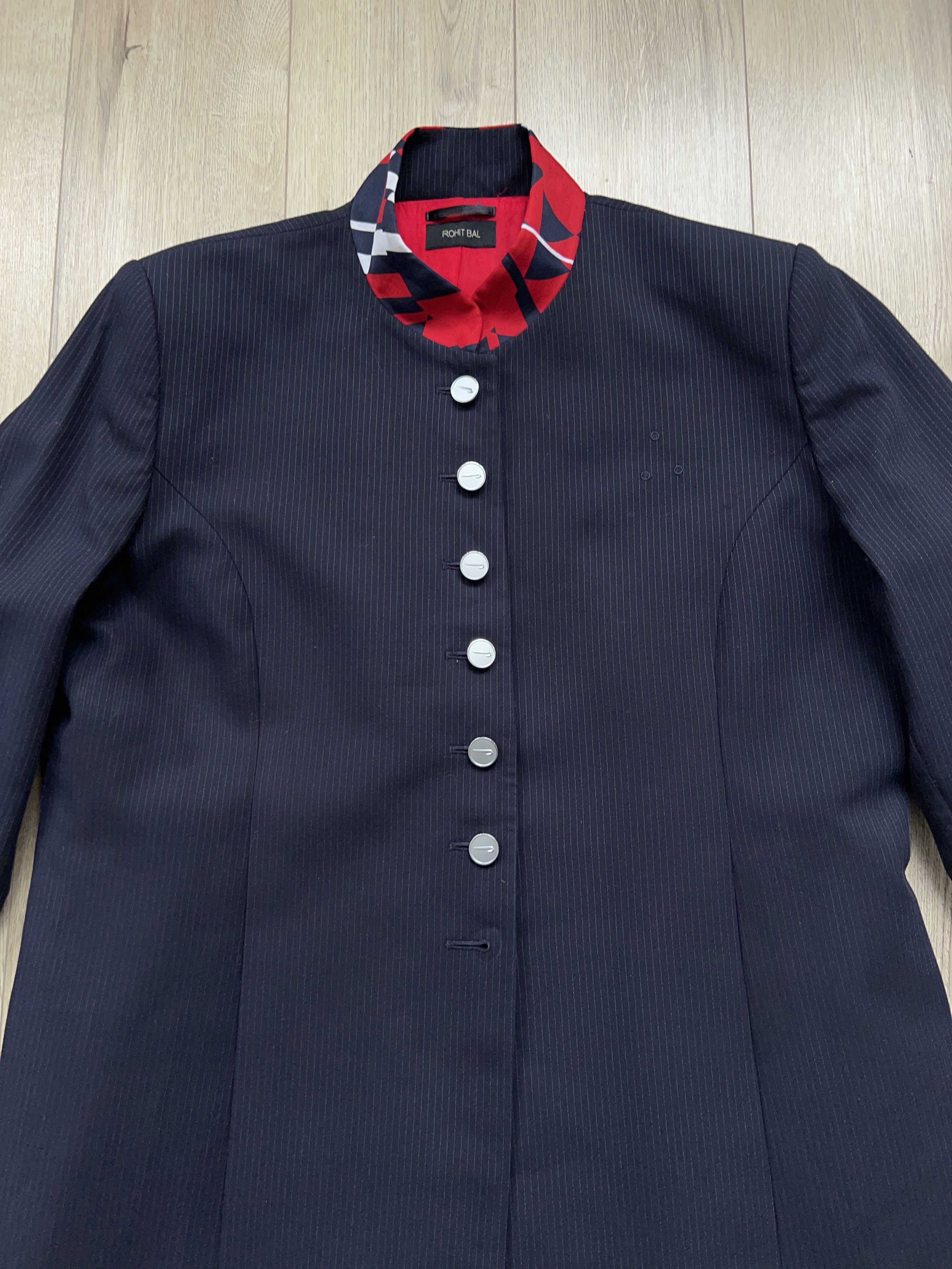 Designer ROHIT BAL Indian Nehru Jacket Coat Wool Polyester Size 18 XL Size XL / US 12-14 / IT 48-50 - 4 Thumbnail