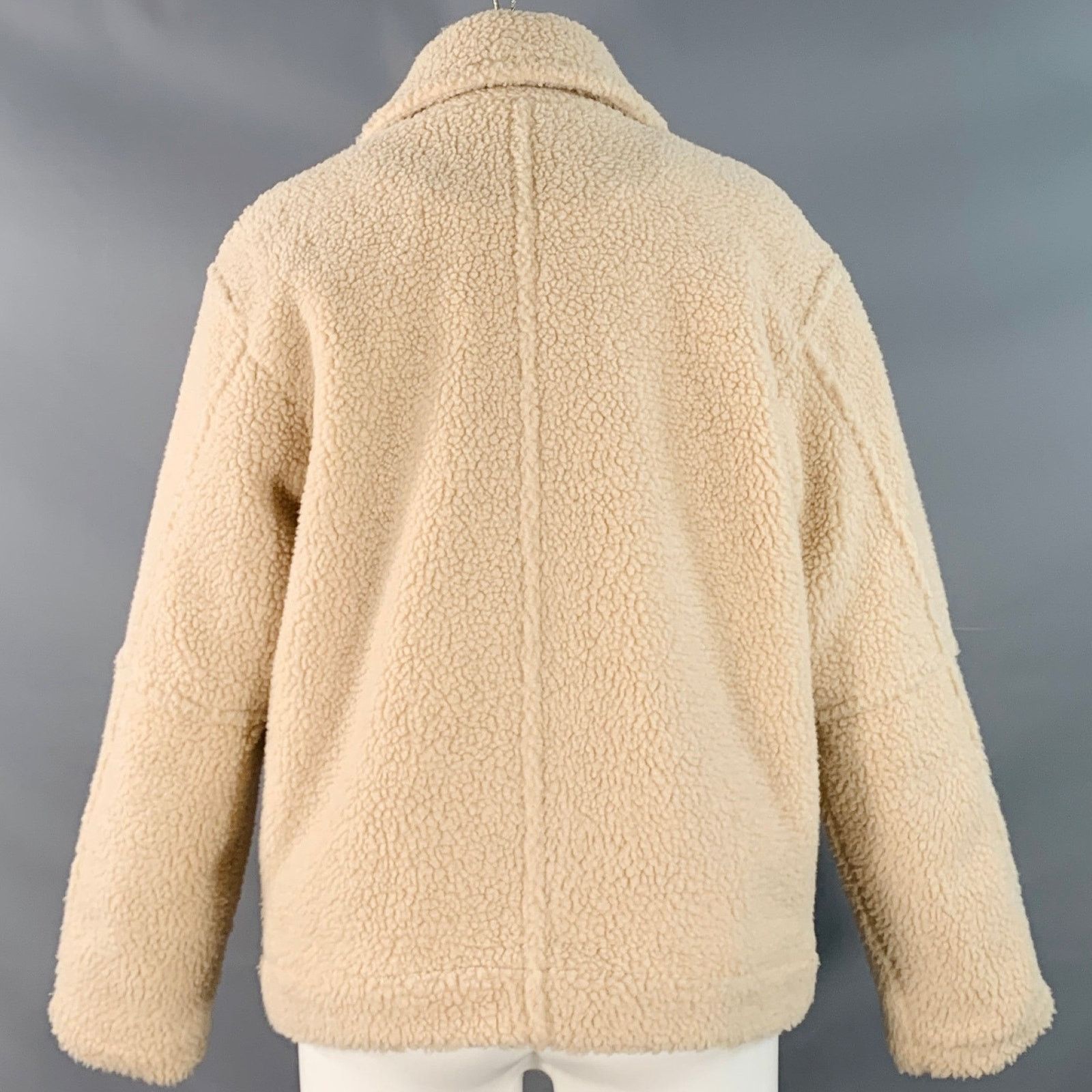 Vince VINCE Size S Cream Faux Shearling Hidden Buttons Jacket Size S / US 4 / IT 40 - 3 Thumbnail