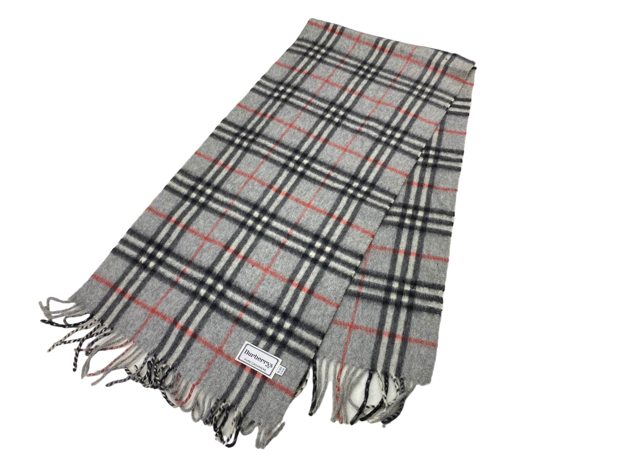 Vintage Burberrys Pure Cashmere Checkered Vintage Scarf Size ONE SIZE - 2 Thumbnail