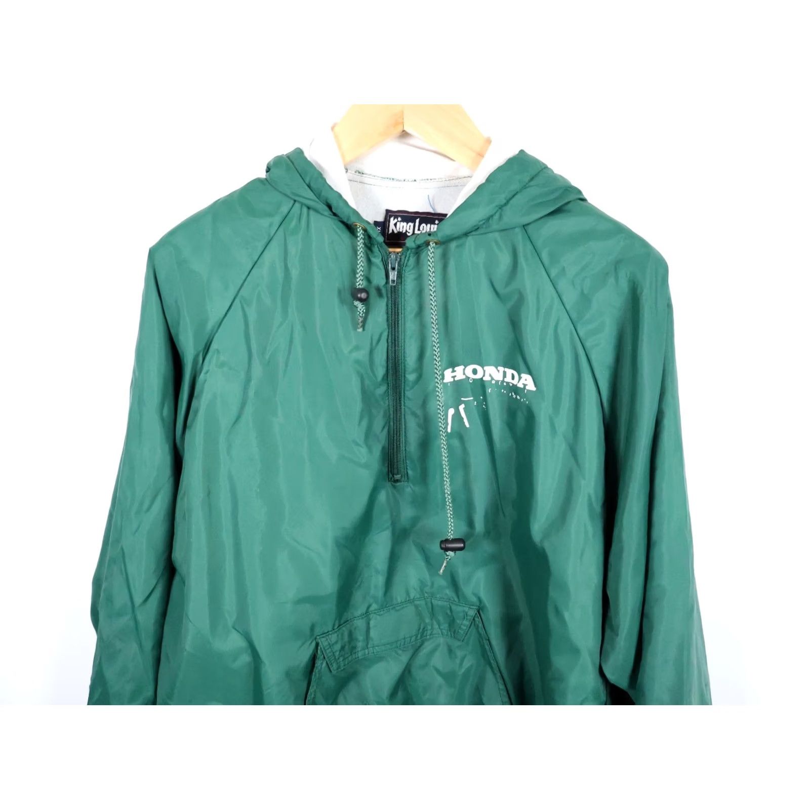 Vintage VINTAGE 80s King Louie Honda Windbreaker Jacket Mens XL Green 1/4 Zip USA Made Pullover Size US XL / EU 56 / 4 - 4 Thumbnail