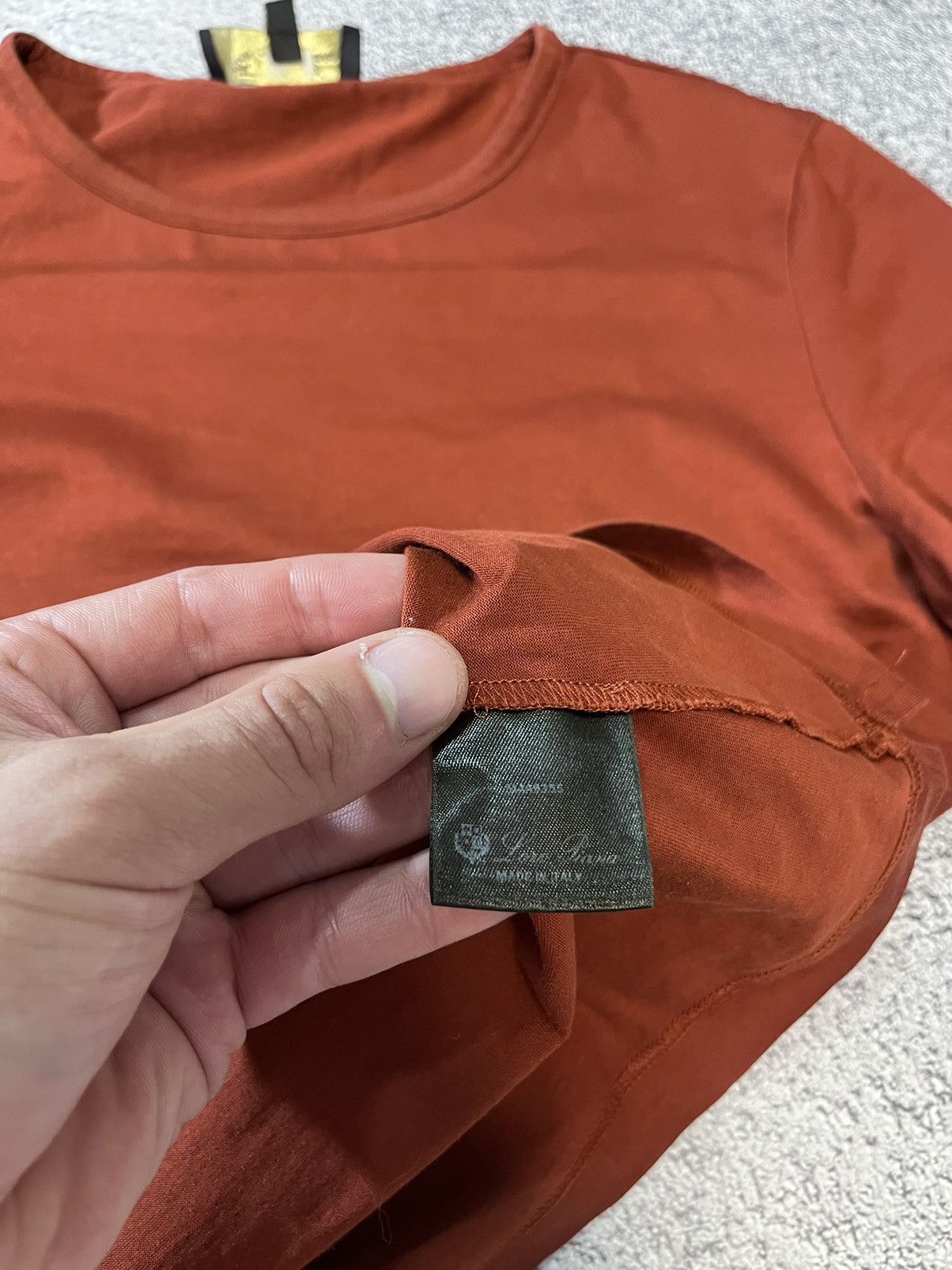 Loro Piana Loro Piana 2 Women T- Shirt Burnt Orange Cotton Knit Size 40 Size S / US 4 / IT 40 - 10 Thumbnail