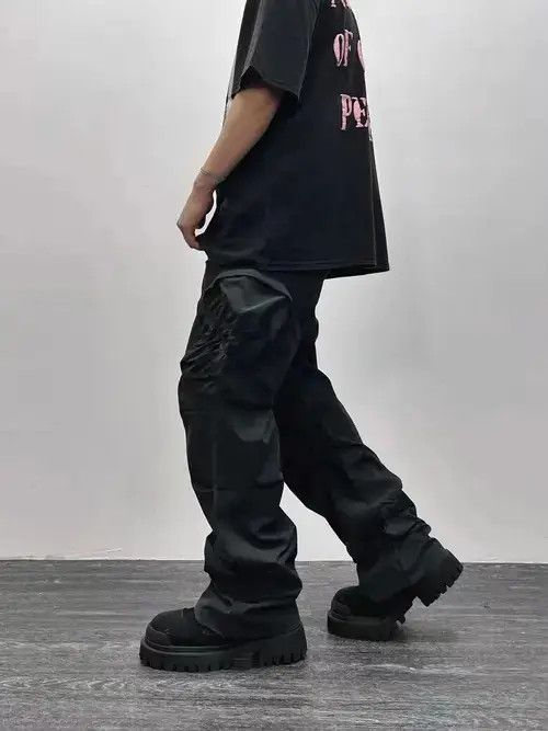 Japanese Brand VIBE Vintage pleated multi-pocket nylon cargo trousers Size US 32 / EU 48 - 6 Thumbnail