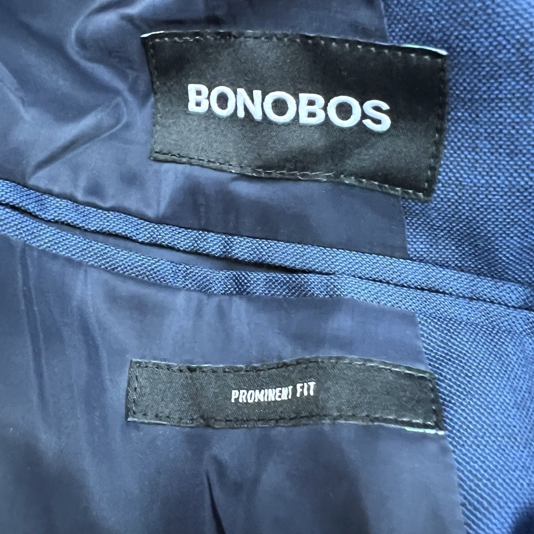 Bonobos Bonobos Men's Blazer Sport Coat Wool Textured Weave 54L Blue Italian Vintage Casual Business Size 54R - 6 Thumbnail