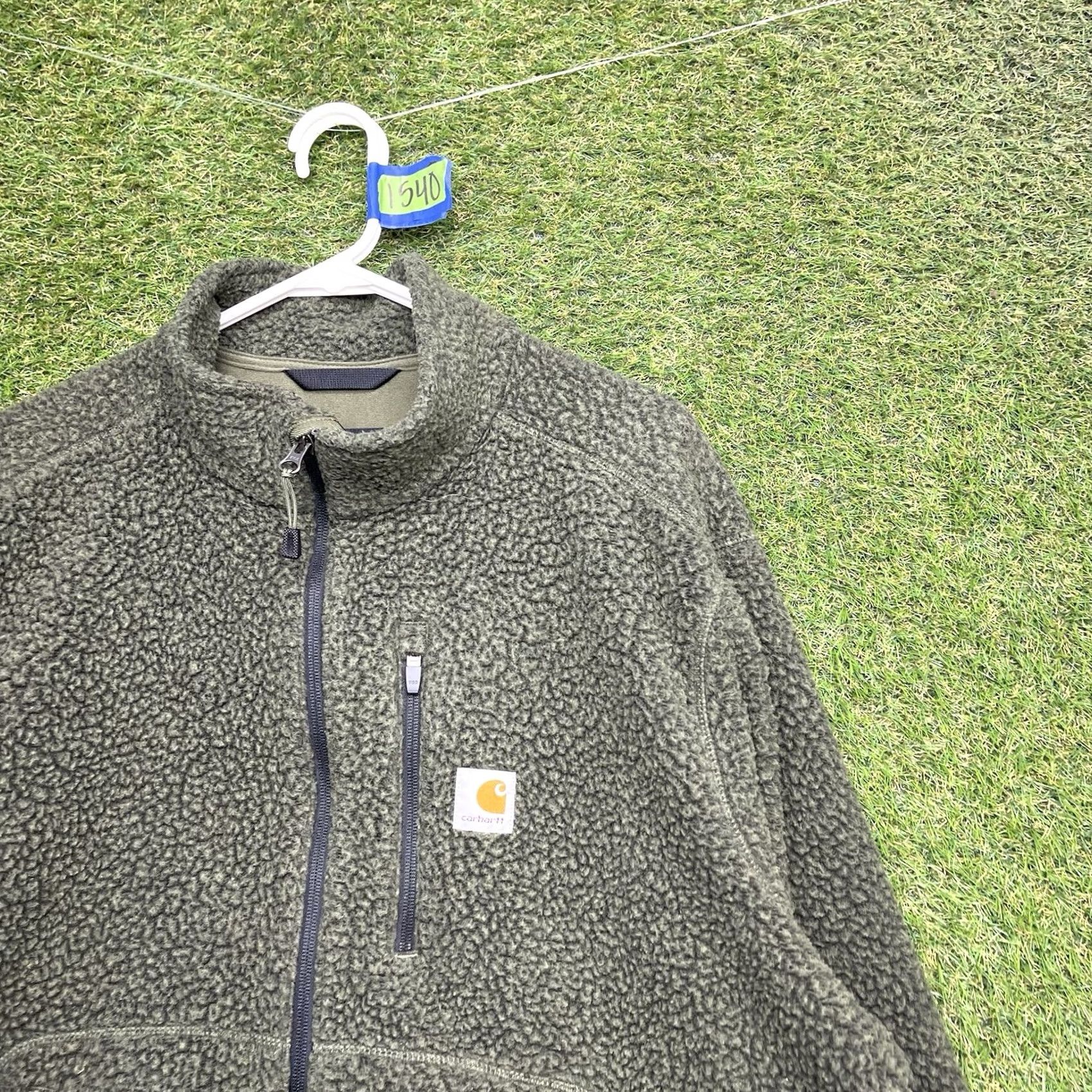 Carhartt Carhartt Jacket Mens XL Sherpa Fleece Full Zip Army Green Outdoor 0J4588-M Size US XL / EU 56 / 4 - 3 Thumbnail