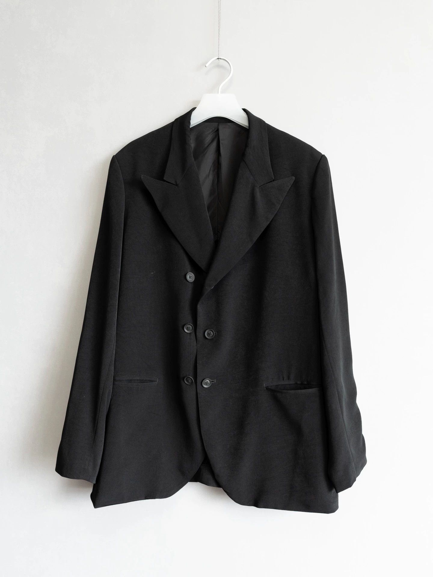 Yohji Yamamoto Yohji Yamamoto 25SS Double-Breasted Triacetate Jacket Size US M / EU 48-50 / 2 - 1 Thumbnail