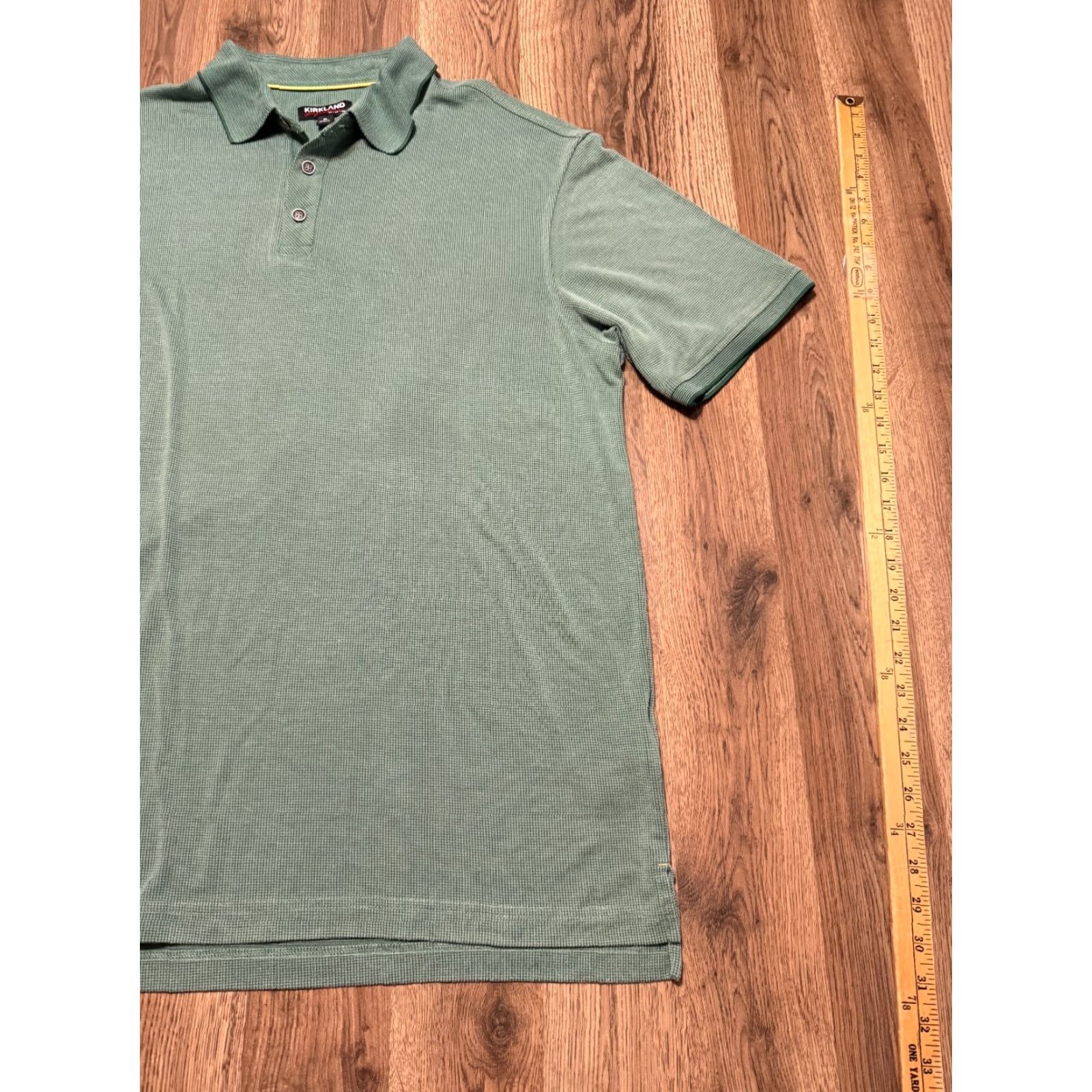 Vintage Kirkland Signature Shirt Polo Men's XL Short Sleeve Green White Collar Stretch Regular Casual Golf Modern Classic Size US XL / EU 56 / 4 - 4 Thumbnail