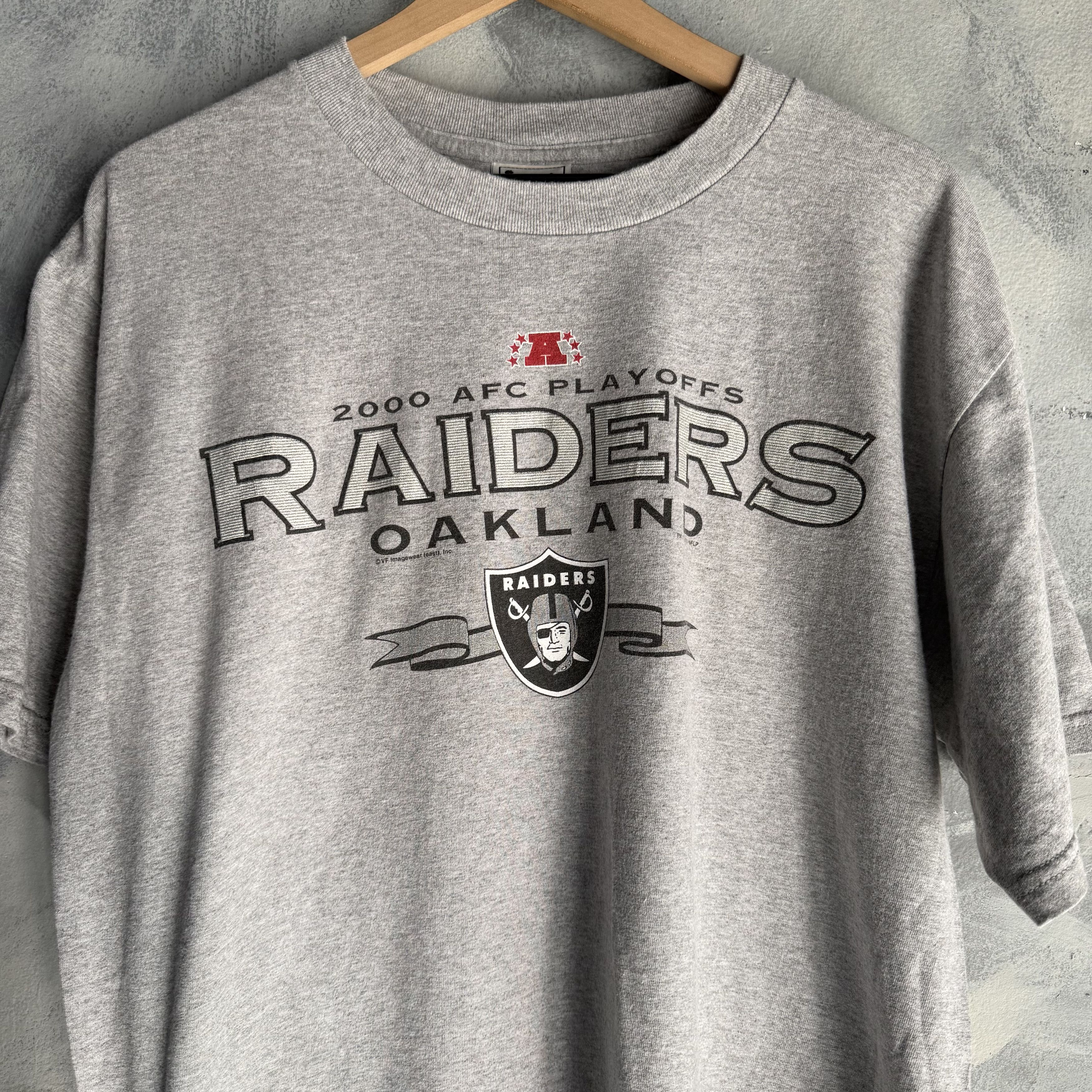 Lee Vtg Oakland Raiders T Shirt Gray Lee Sports Glitter Playoffs Size US L / EU 52-54 / 3 - 2 Thumbnail