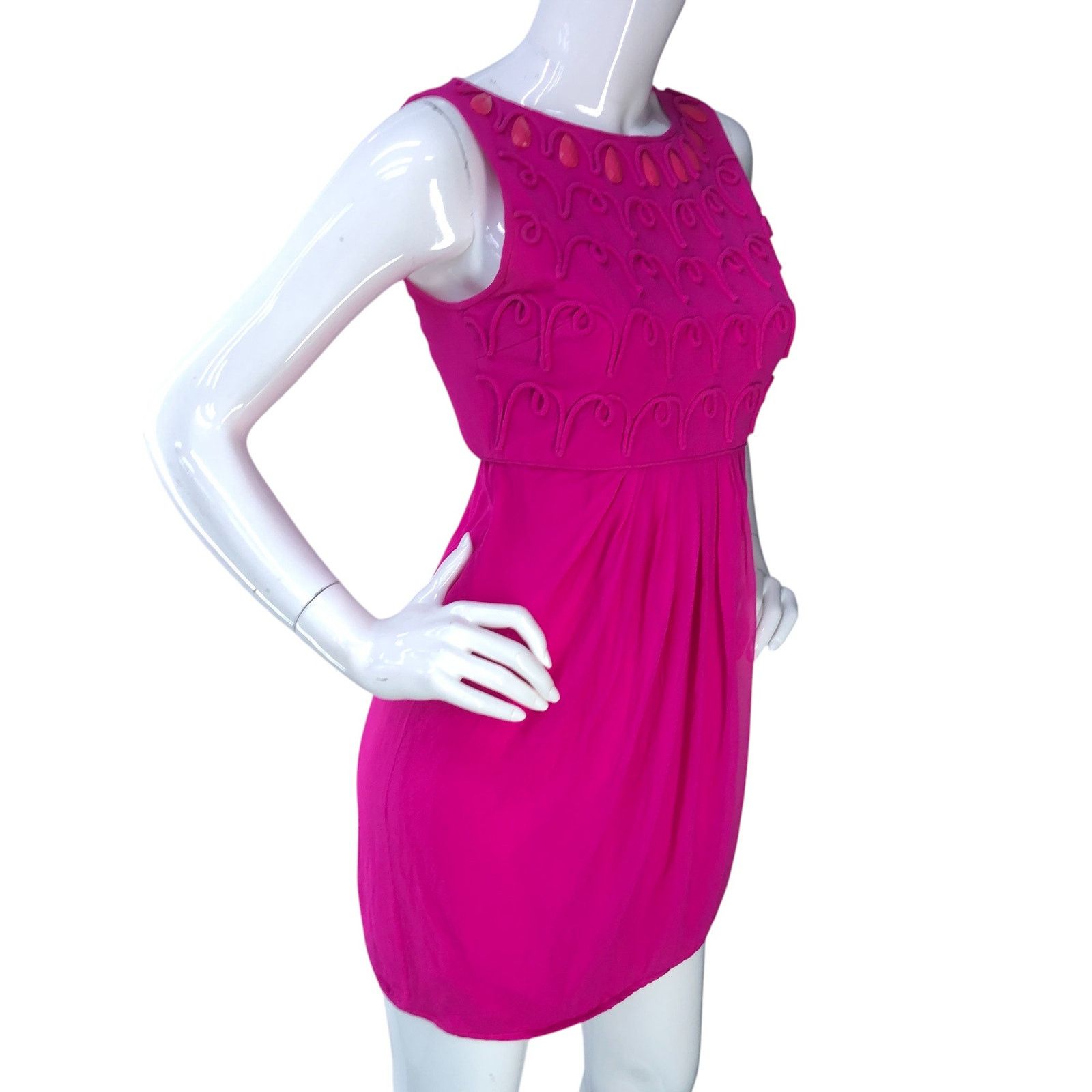 Tibi Tibi Size 4 Dress Sheath Silk Beaded Sleeveless Fuchsia Pink Size S / US 4 / IT 40 - 10 Thumbnail