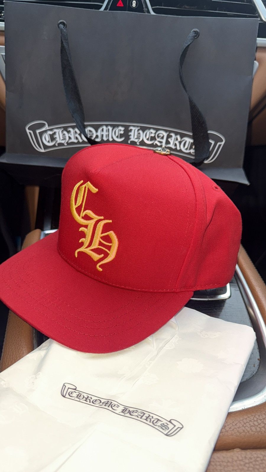 Chrome Hearts Chrome Hearts C H Baseball Hat - Red / Yellow Brand Size ONE SIZE - 2 Thumbnail