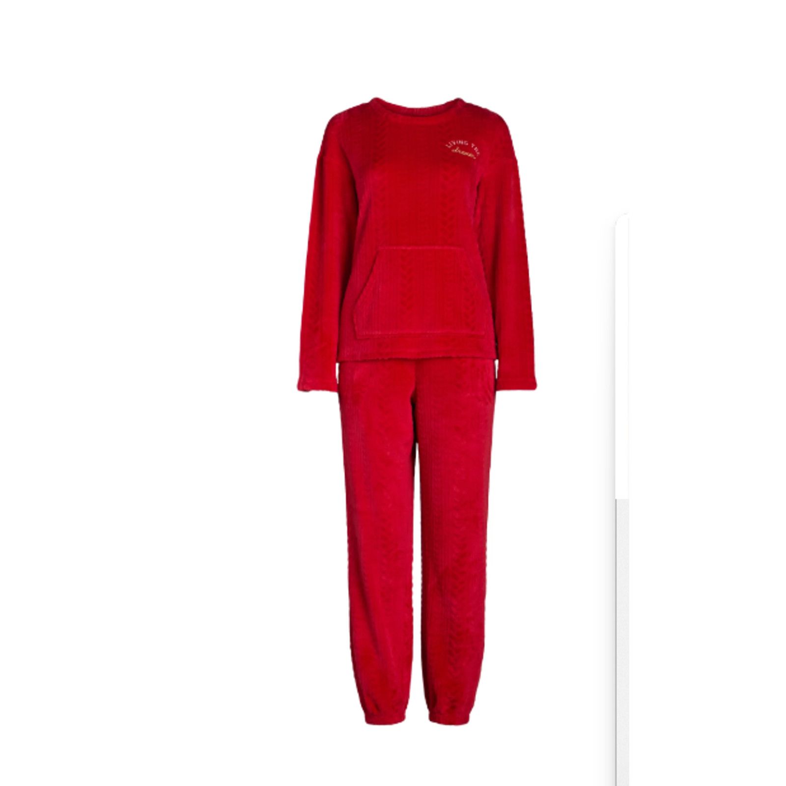 The Unbranded Brand RED Women’s Crew Neck Plush Pajama Set SIZE LARGE Size ONE SIZE - 2 Thumbnail