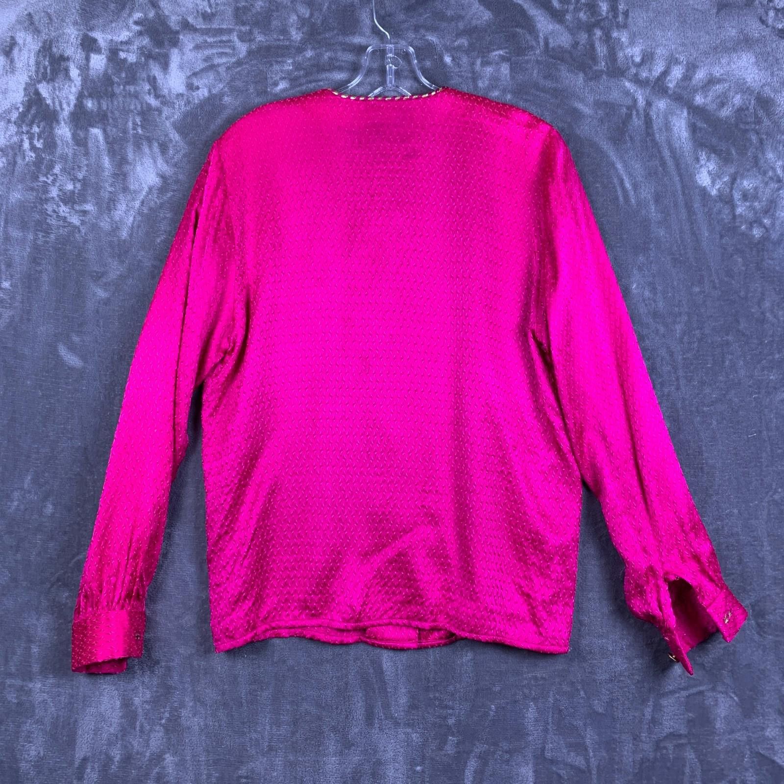 Designer VINTAGE Womens Jerri Sherman 100% Silk Blouse Size 4 (313) Size S / US 4 / IT 40 - 2 Thumbnail