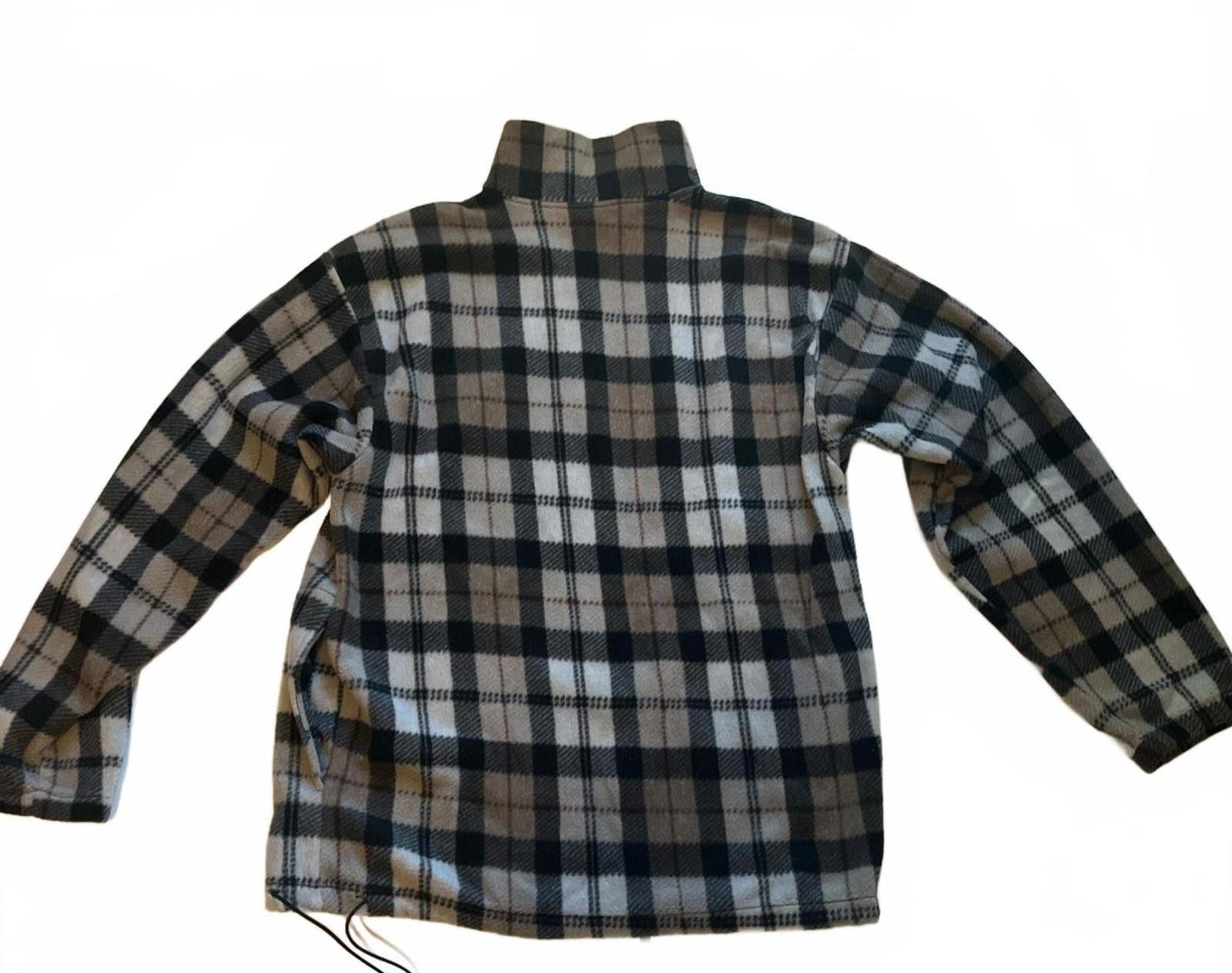 Designer Cheetah Cozy Fleece Half-Zip Pullover - Black & Gray Plaid Size US L / EU 52-54 / 3 - 5 Thumbnail