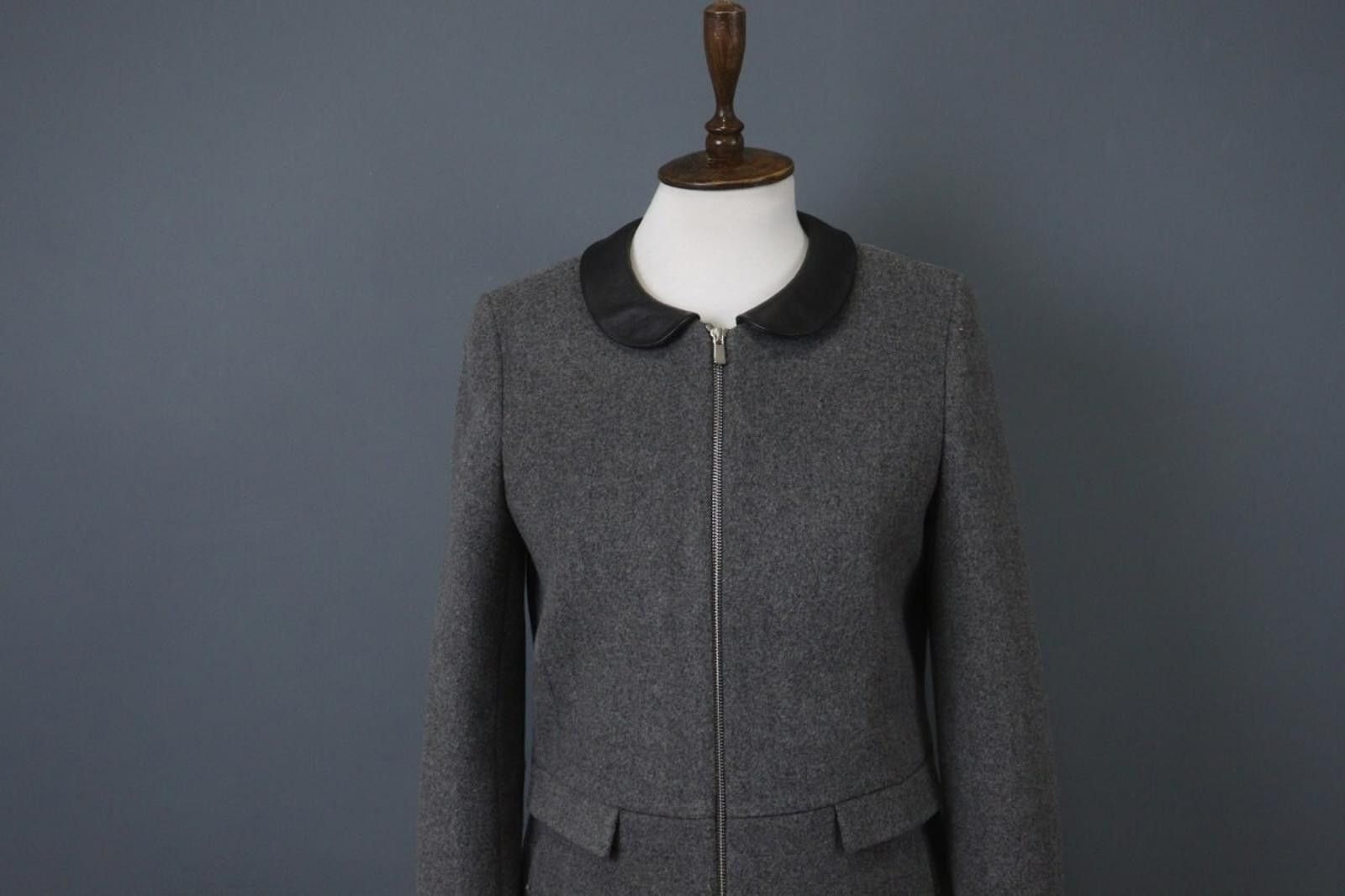 Designer Claudie Pierlot Gray Wool Cashmere Collar Basic Coat Size 38 Size M / US 6-8 / IT 42-44 - 2 Thumbnail