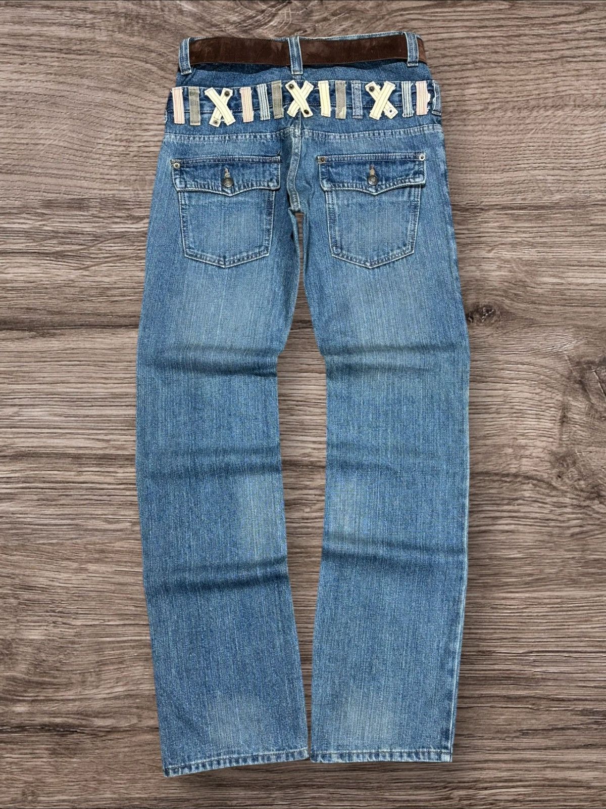 Vintage Vtg Japanese Brand Double Waist Faded Bondage Punk Jeans Size US 30 / EU 46 - 4 Thumbnail
