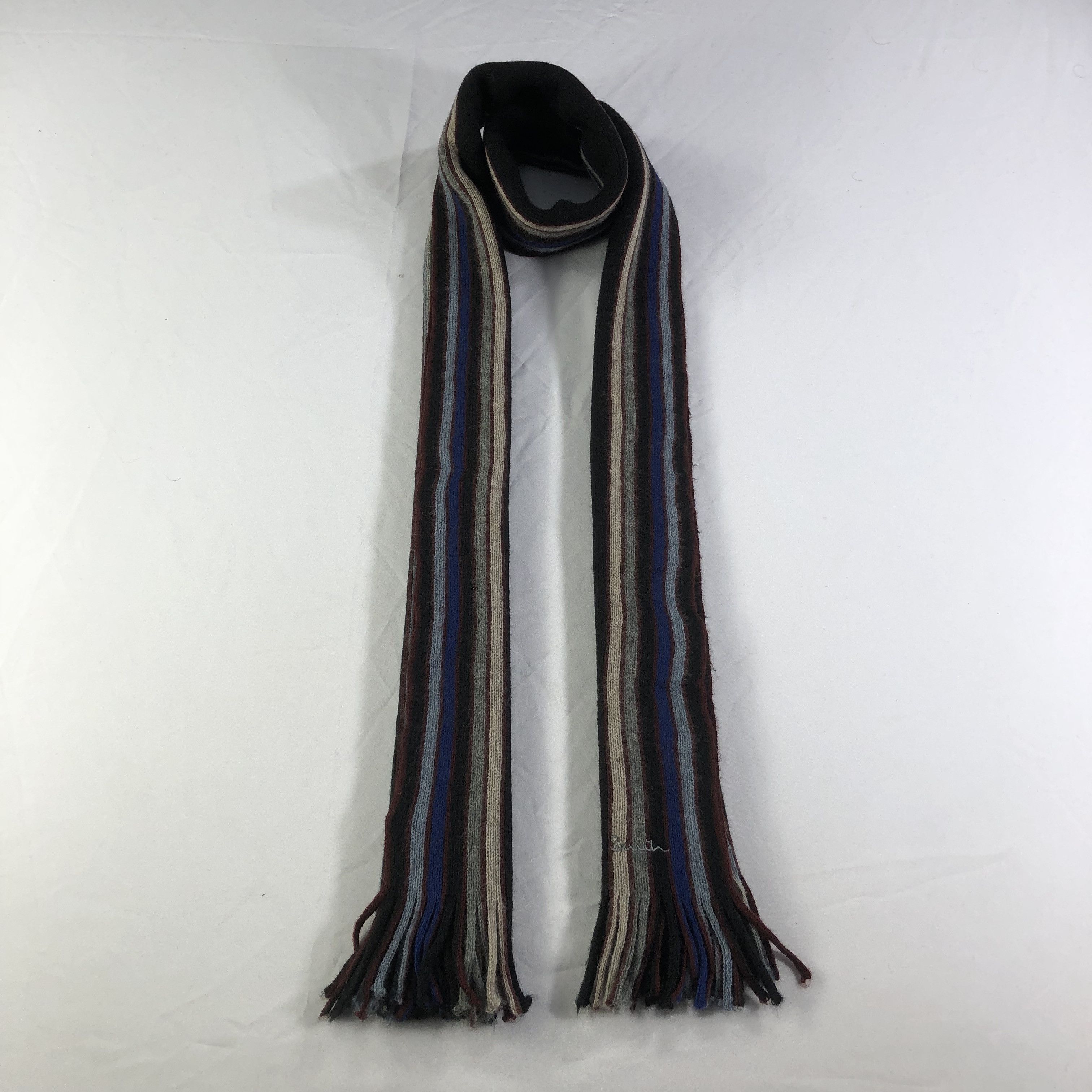 Paul Smith Paul Smith Striped Knit Wool Scarf Muffler V1455 Size ONE SIZE - 1 Thumbnail