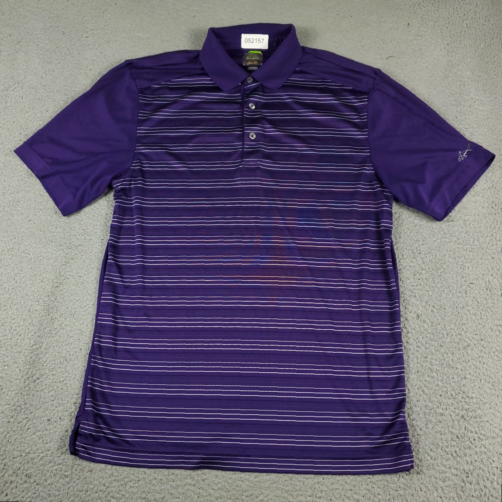 Vintage Greg Norman Polo Shirt Mens M Purple Striped Shark Casual Golf Short Sleeve Shirt Size US M / EU 48-50 / 2 - 2 Thumbnail