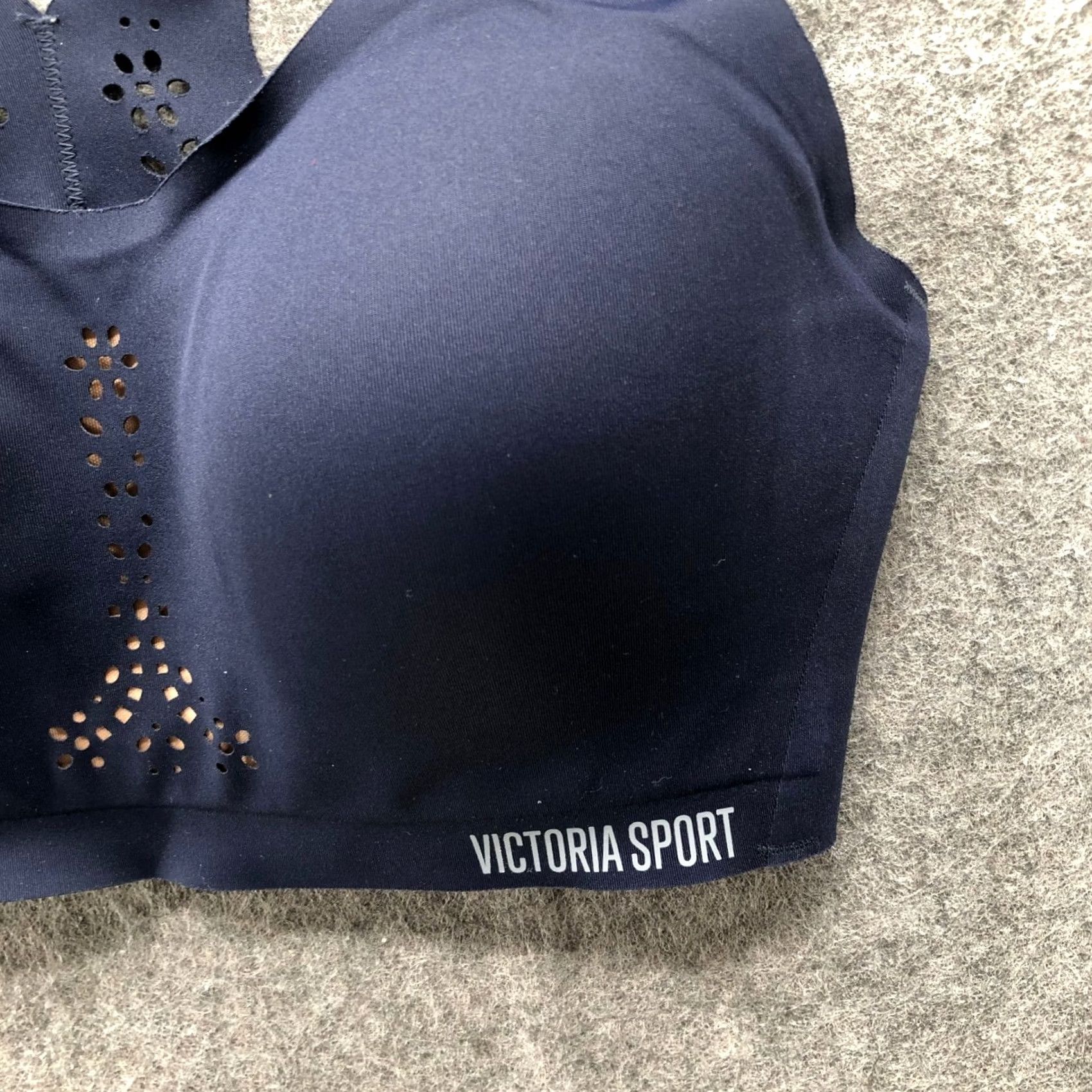 Vintage Victoria Sport Angel Max Sports Bra Womens 32D Navy Padded Back Closure Size ONE SIZE - 2 Thumbnail