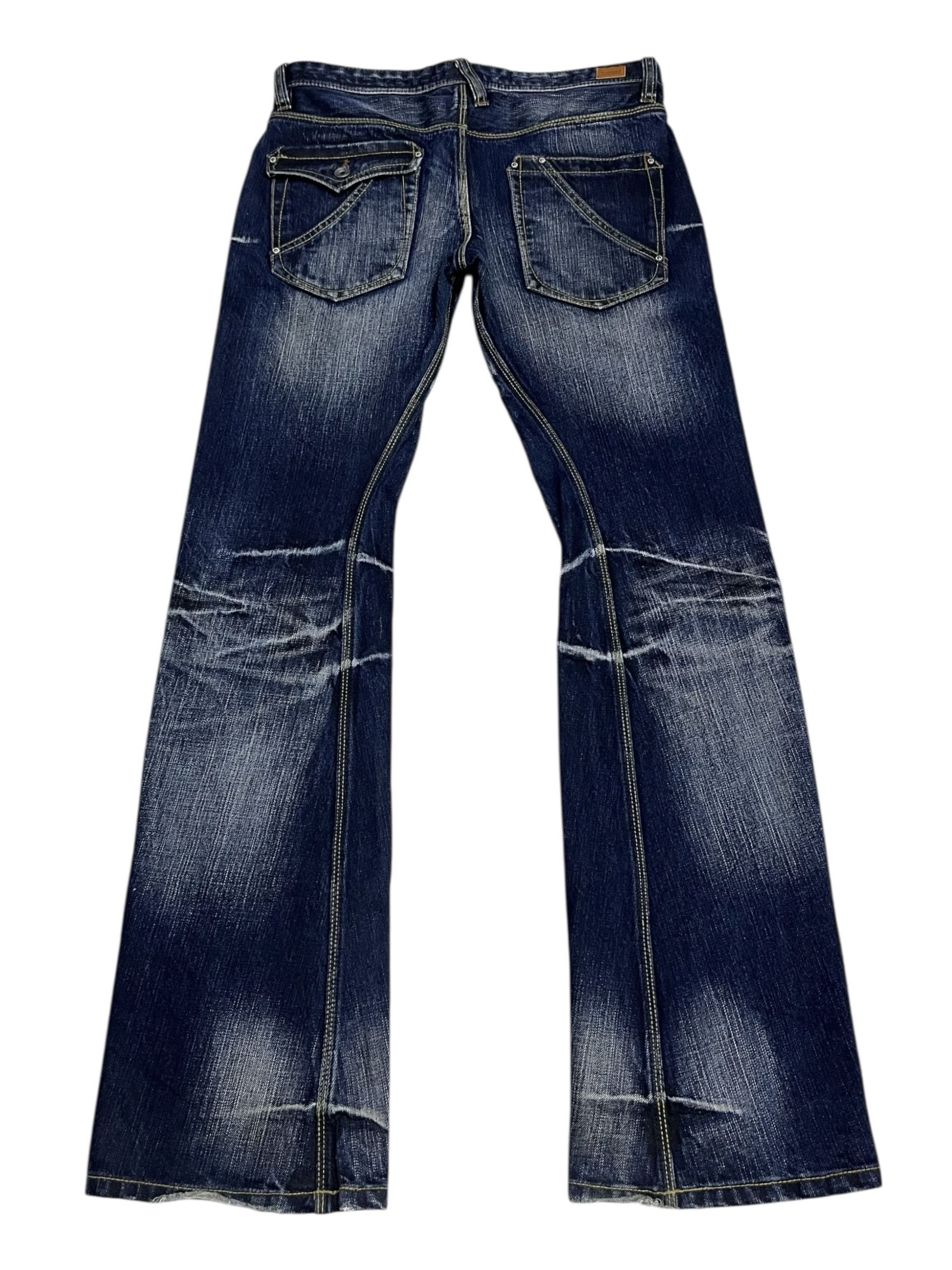 HIDEAWAYS RARE🔥NICOLE CLUB FOR MEN Punk Whiskers Twisted Flare Denim Size US 31 - 3 Thumbnail