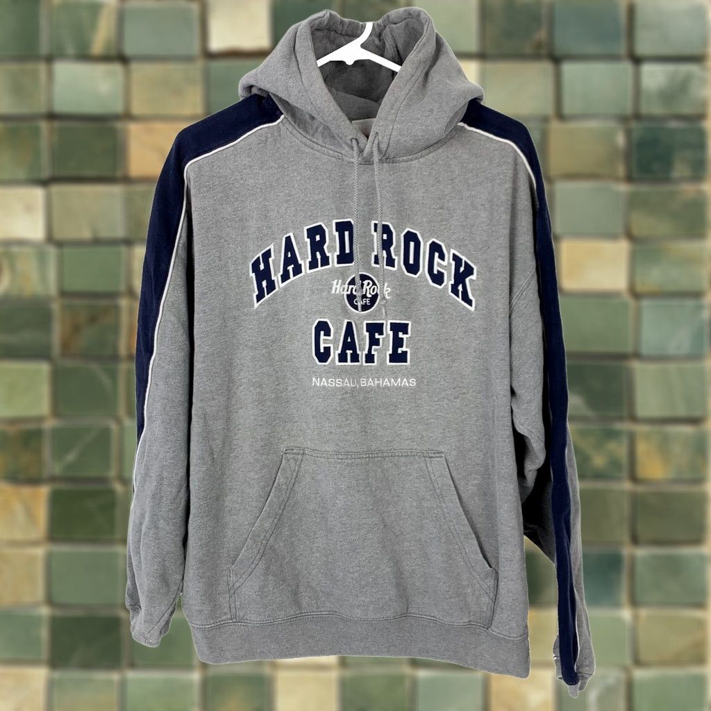 Hard Rock Cafe Hard Rock Cafe Nassau Bahamas Hoodie Sweatshirt Gray Blue Mens Medium Size US M / EU 48-50 / 2 - 1 Thumbnail