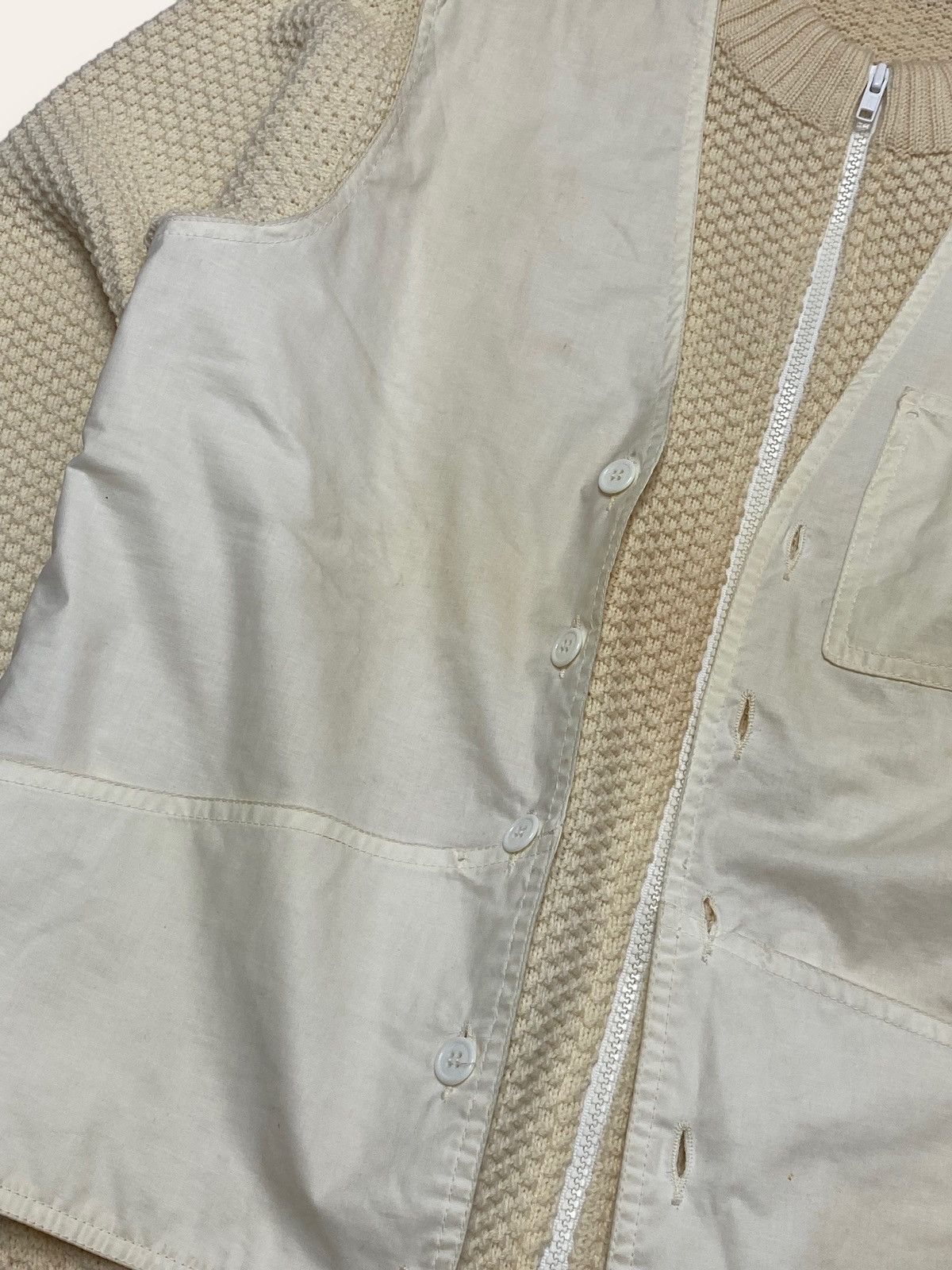 Louis Feraud 90s Vintage LOUIS FERAUD Beige Creme Sweater Size US M / EU 48-50 / 2 - 14 Thumbnail