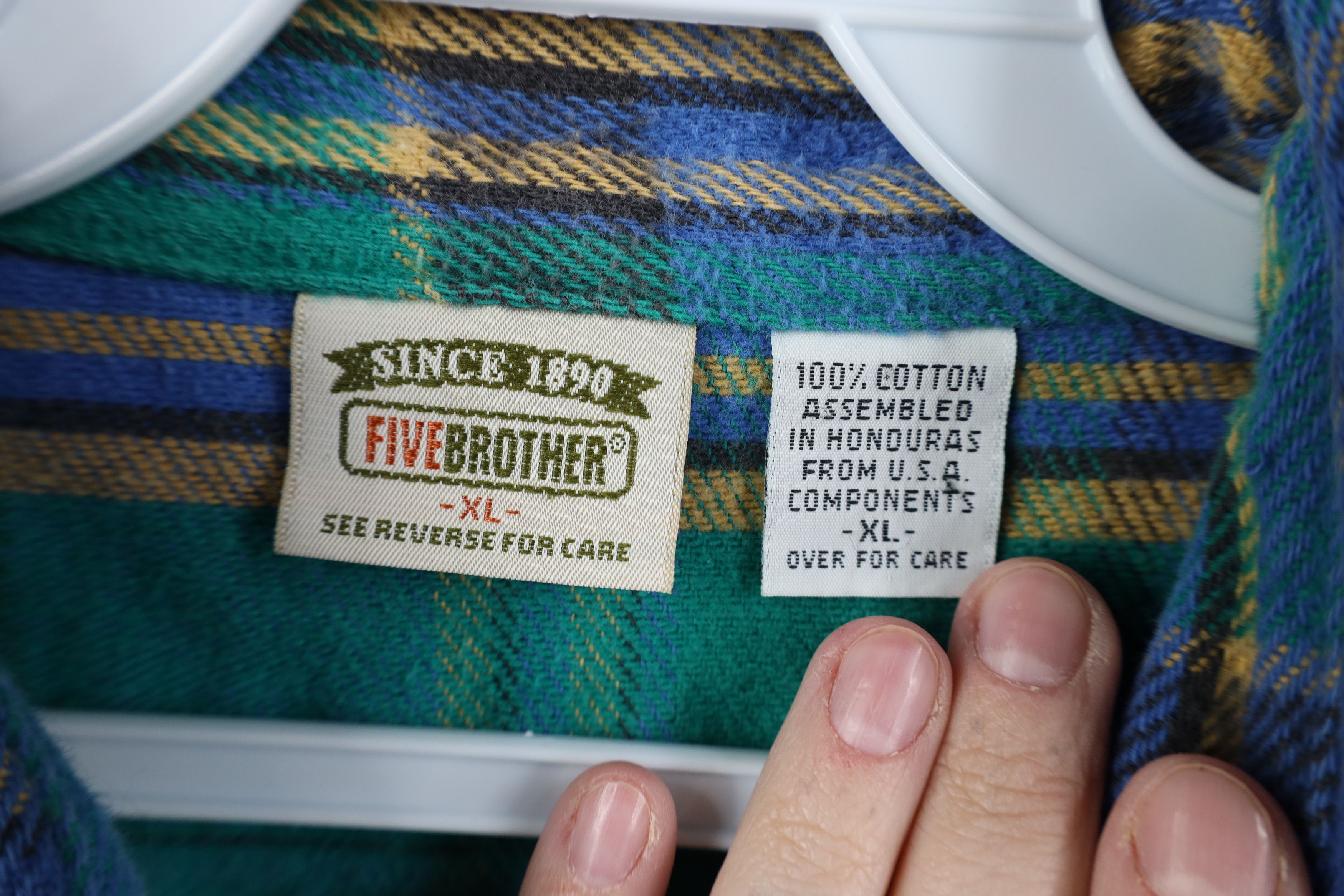 FiveBrother Vintage 90s Five Brother Heavyweight Flannel Button Shirt Size US XL / EU 56 / 4 - 7 Thumbnail